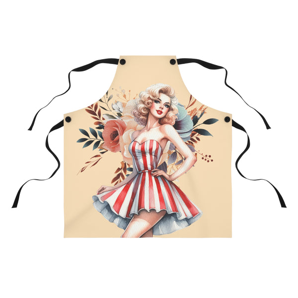 50s Vintage Floral Pinup Girl Cooking Apron 🌸👩🍳✨