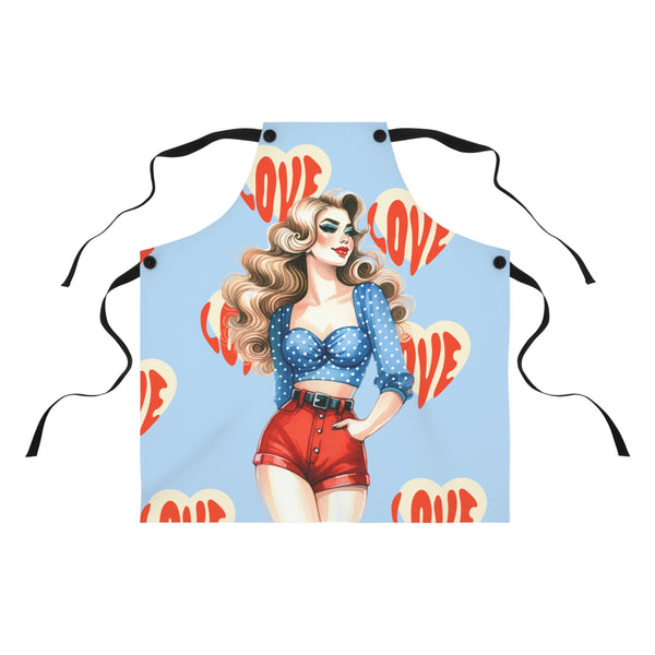 50s Pinup Love Cooking Apron 💖👩🍳