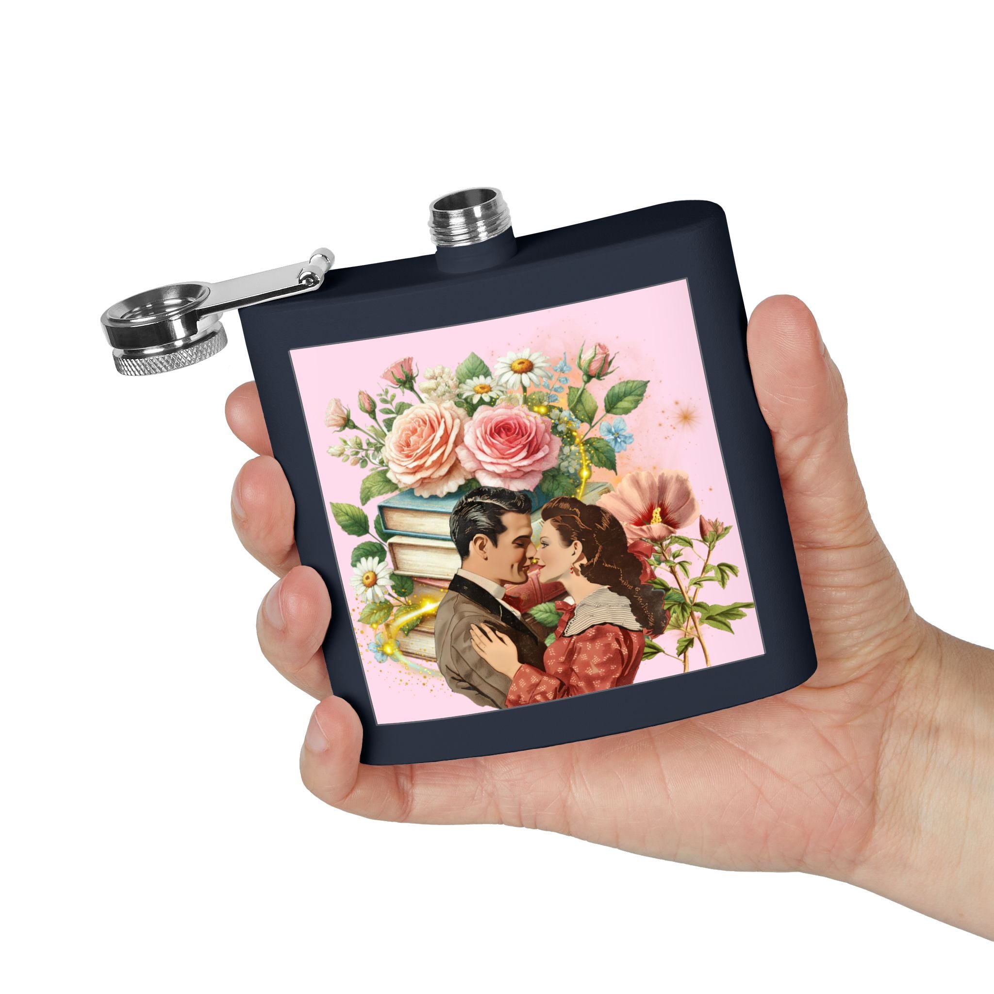 Books and Romance Flask