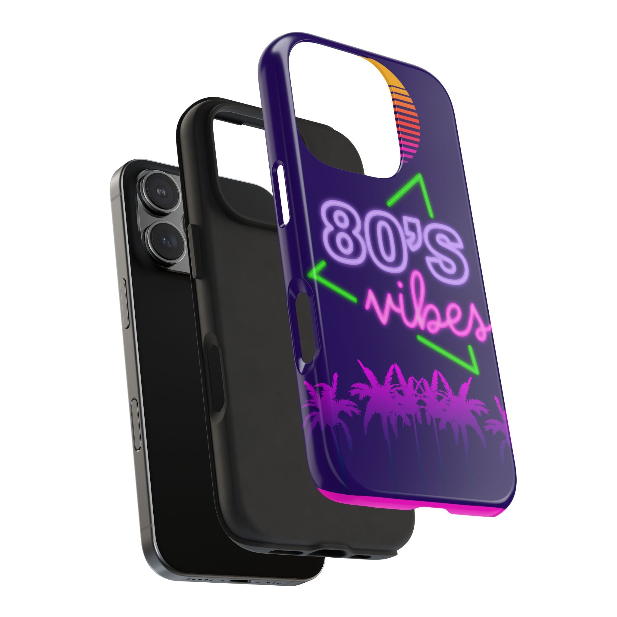 80s Vibes Synthwave Palm Trees Phone Case 🌴🎹📱