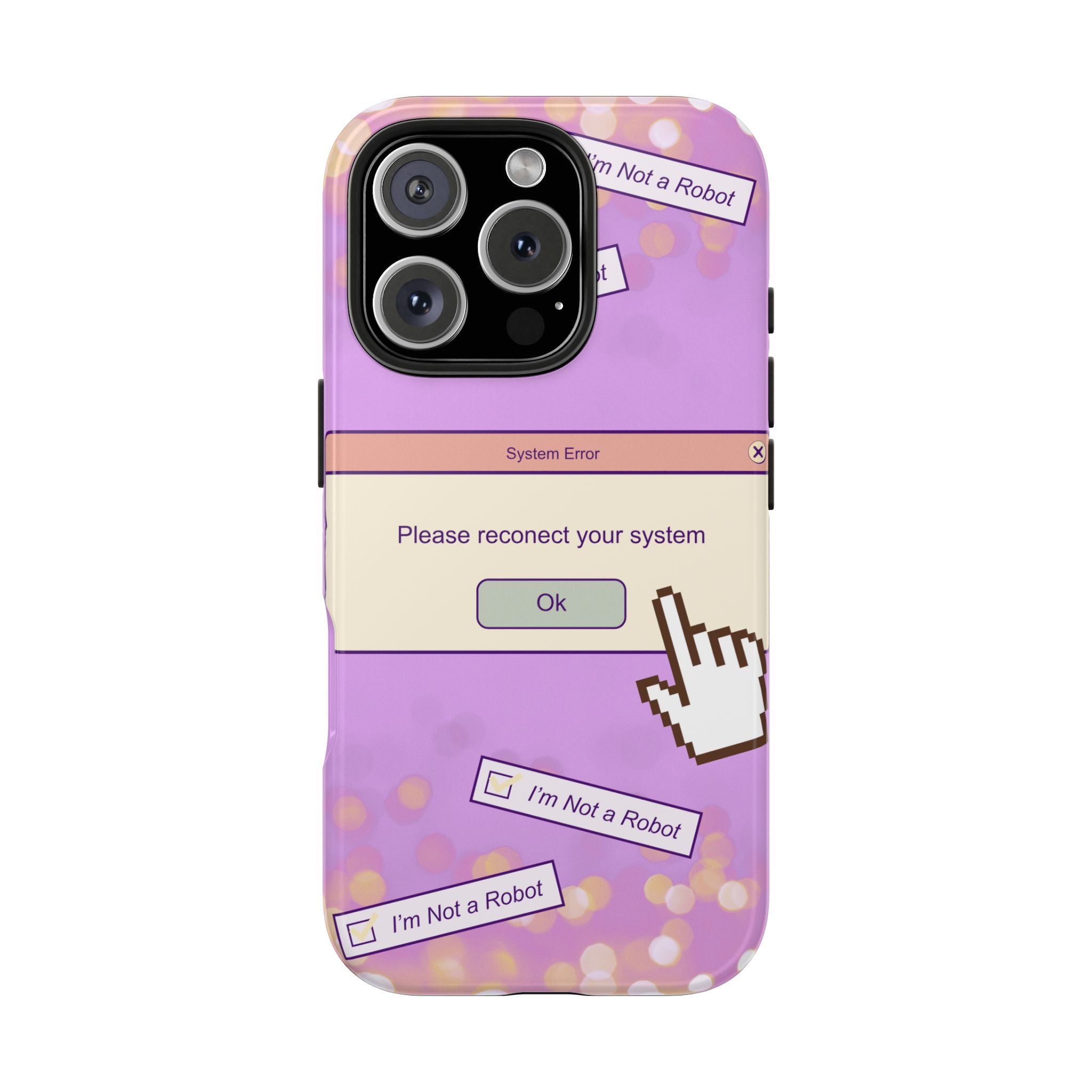 Y2K I’m Not a Robot System Error Phone Case 🤖💻📱