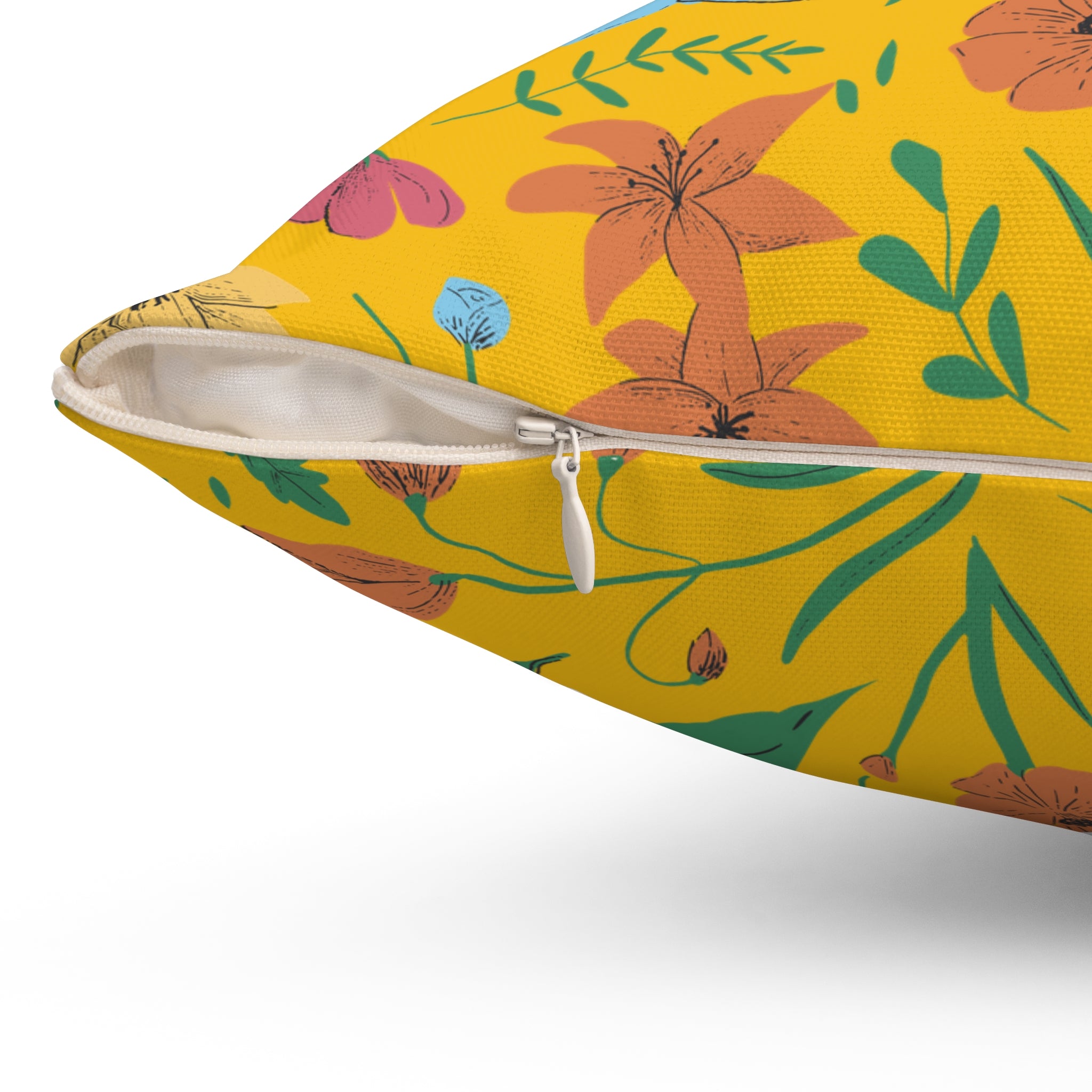 Vintage Spring 60s Yellow Floral Pillow