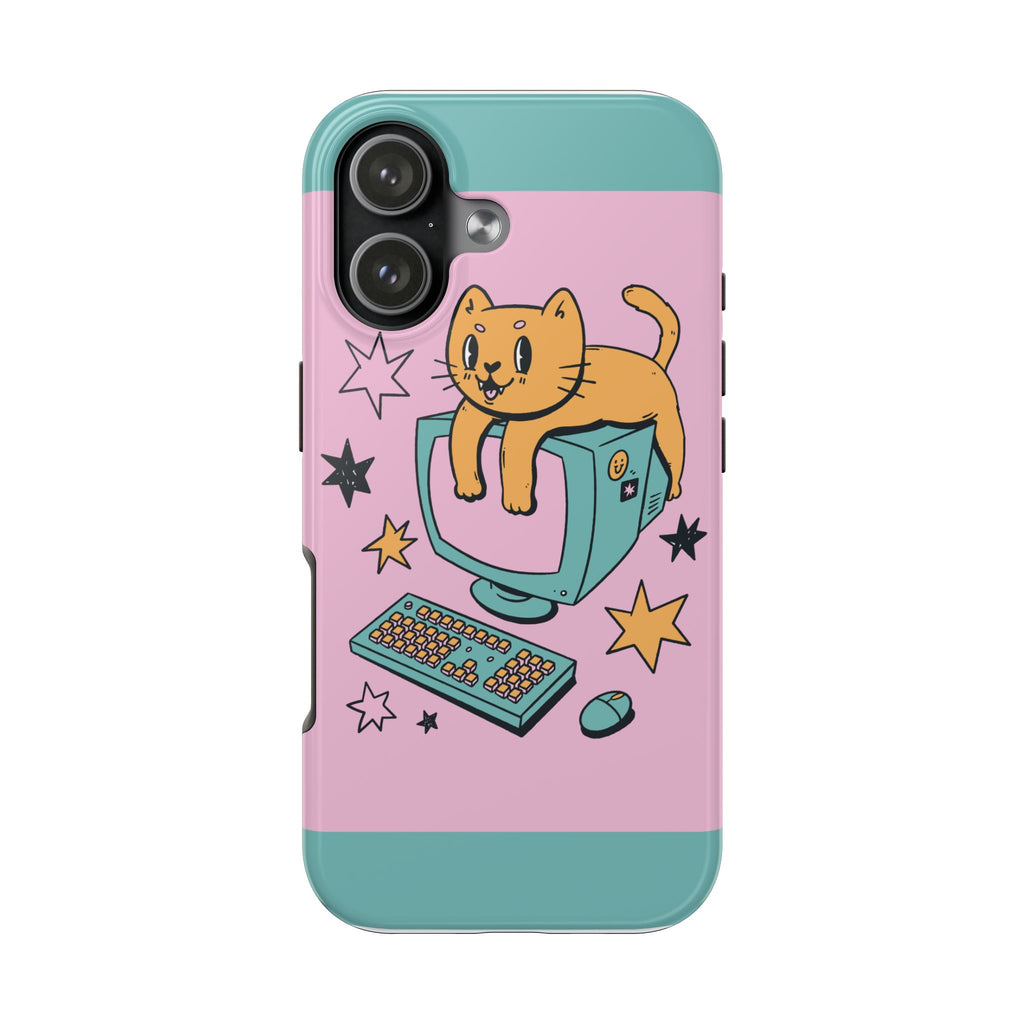 90s Cat and Computer Phone Case 🐱💾