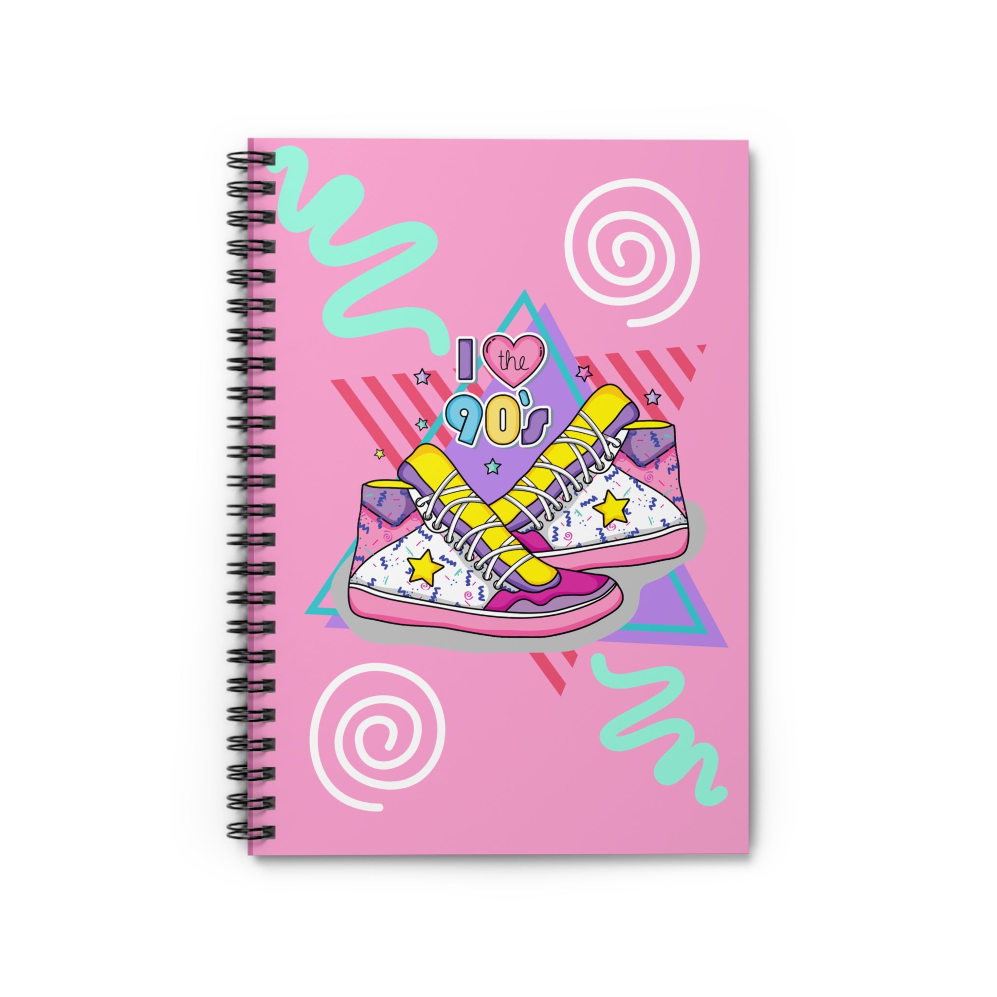 💕👟 I Heart the 90s Shoes & Hearts Spiral Journal 🌈✨