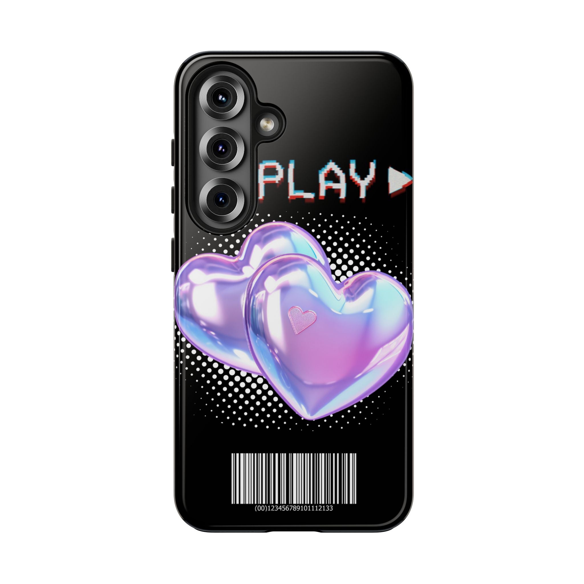 Y2K Black Play Barcode Phone Case 📱🖤