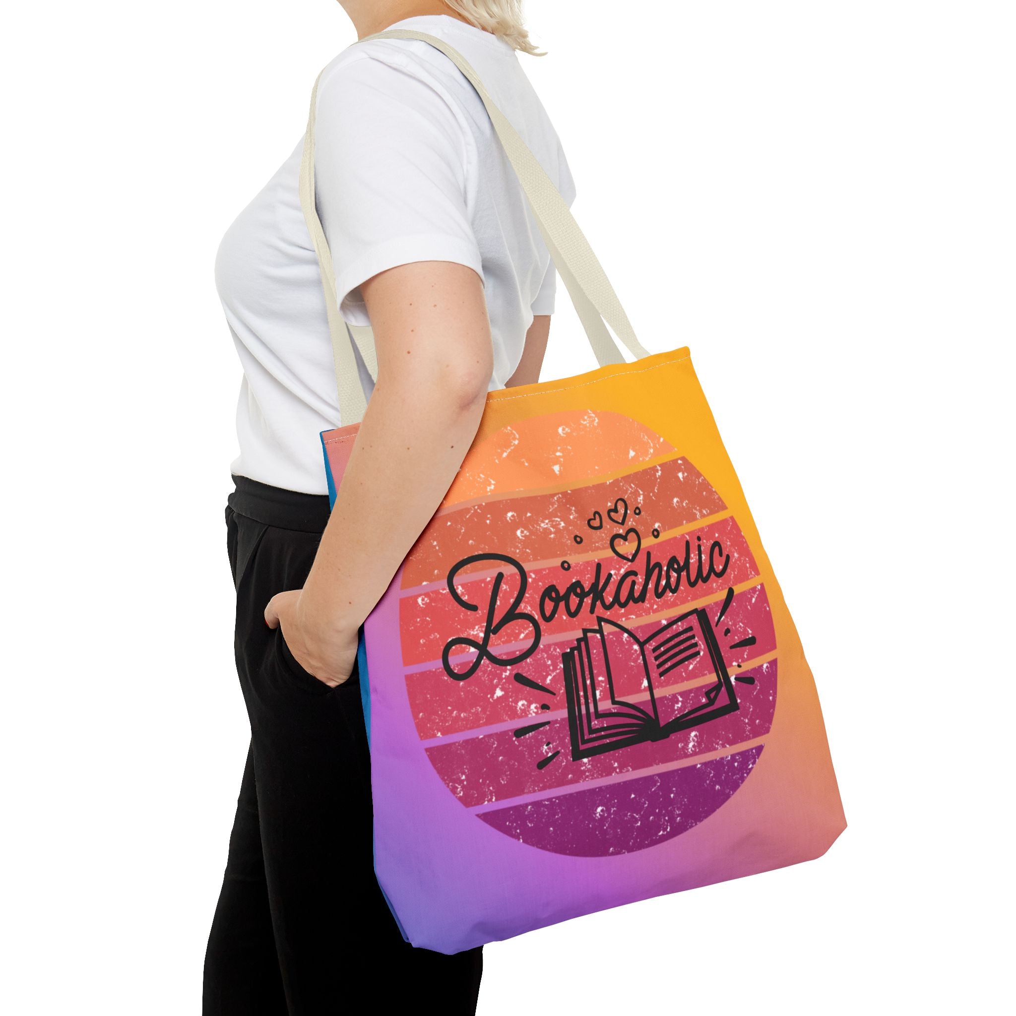 📚 60s Bookaholic Retro Tote Bag