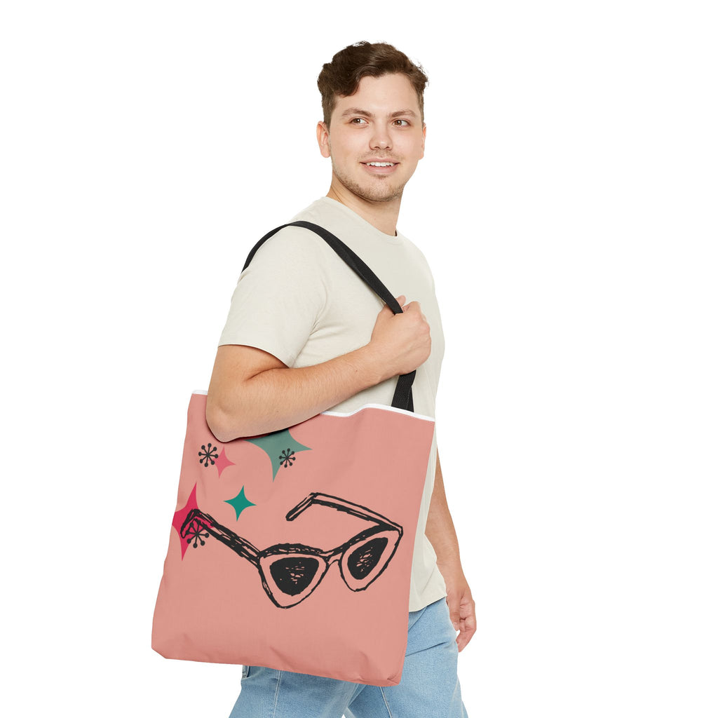 🕶️ 50s Retro Peachy Tote Bag