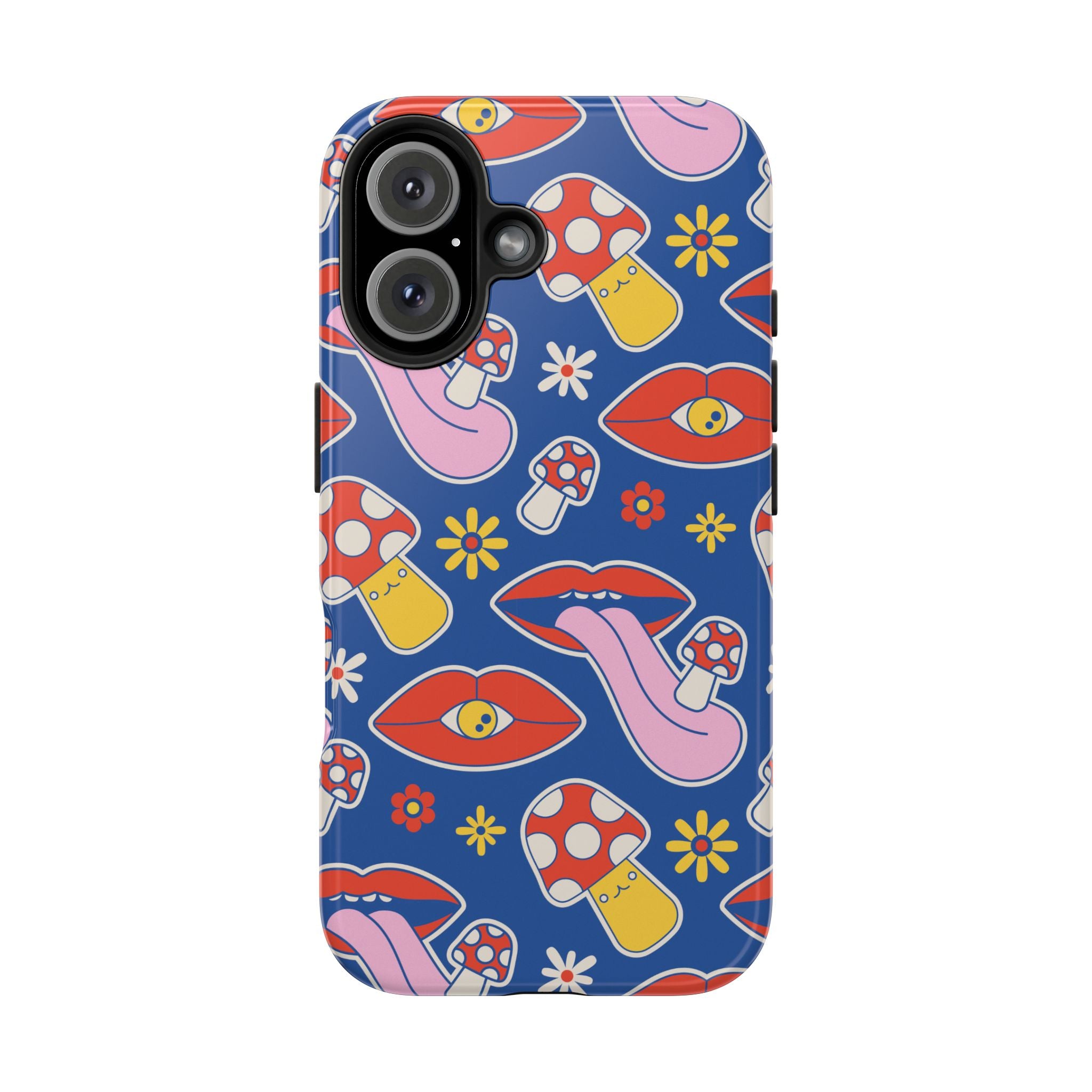 70s Lips Mushrooms Flower Power Phone Case 🌼💋🍄