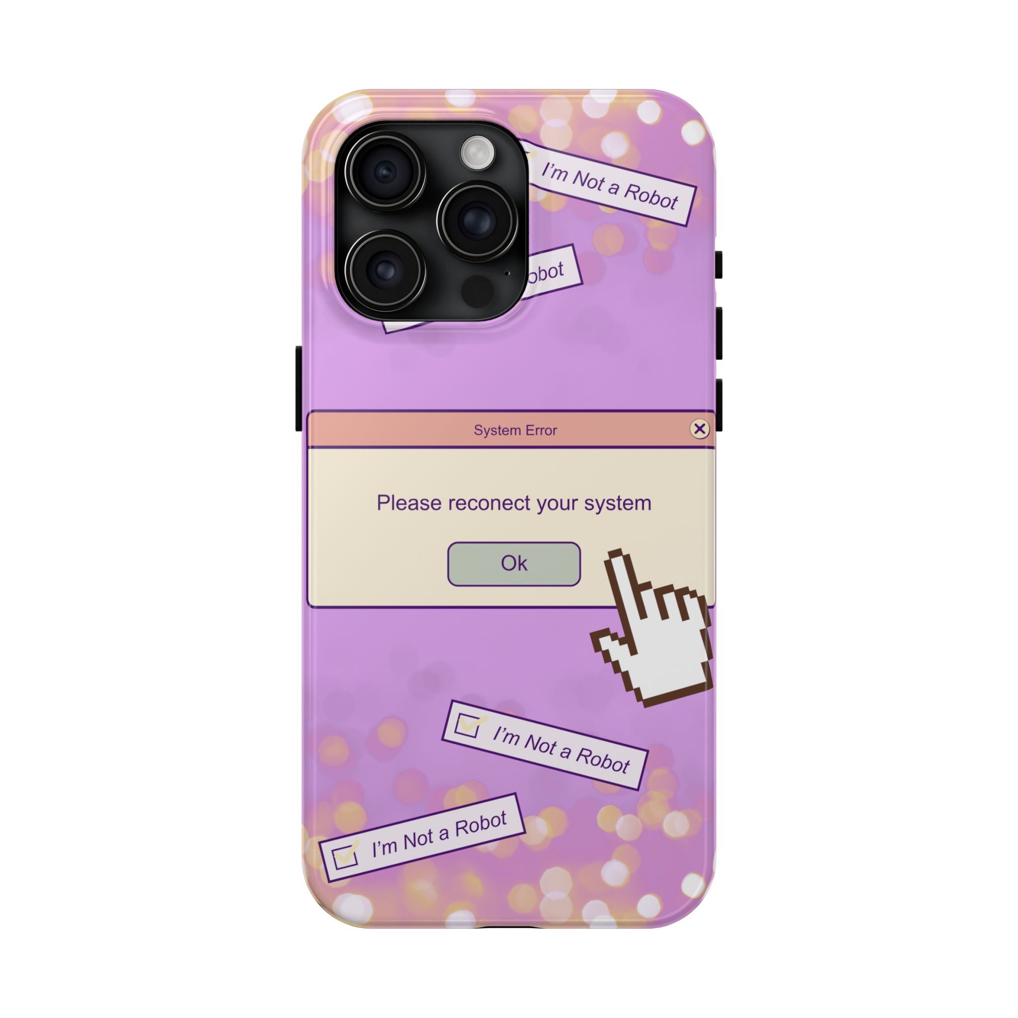 Y2K I’m Not a Robot System Error Phone Case 🤖💻📱