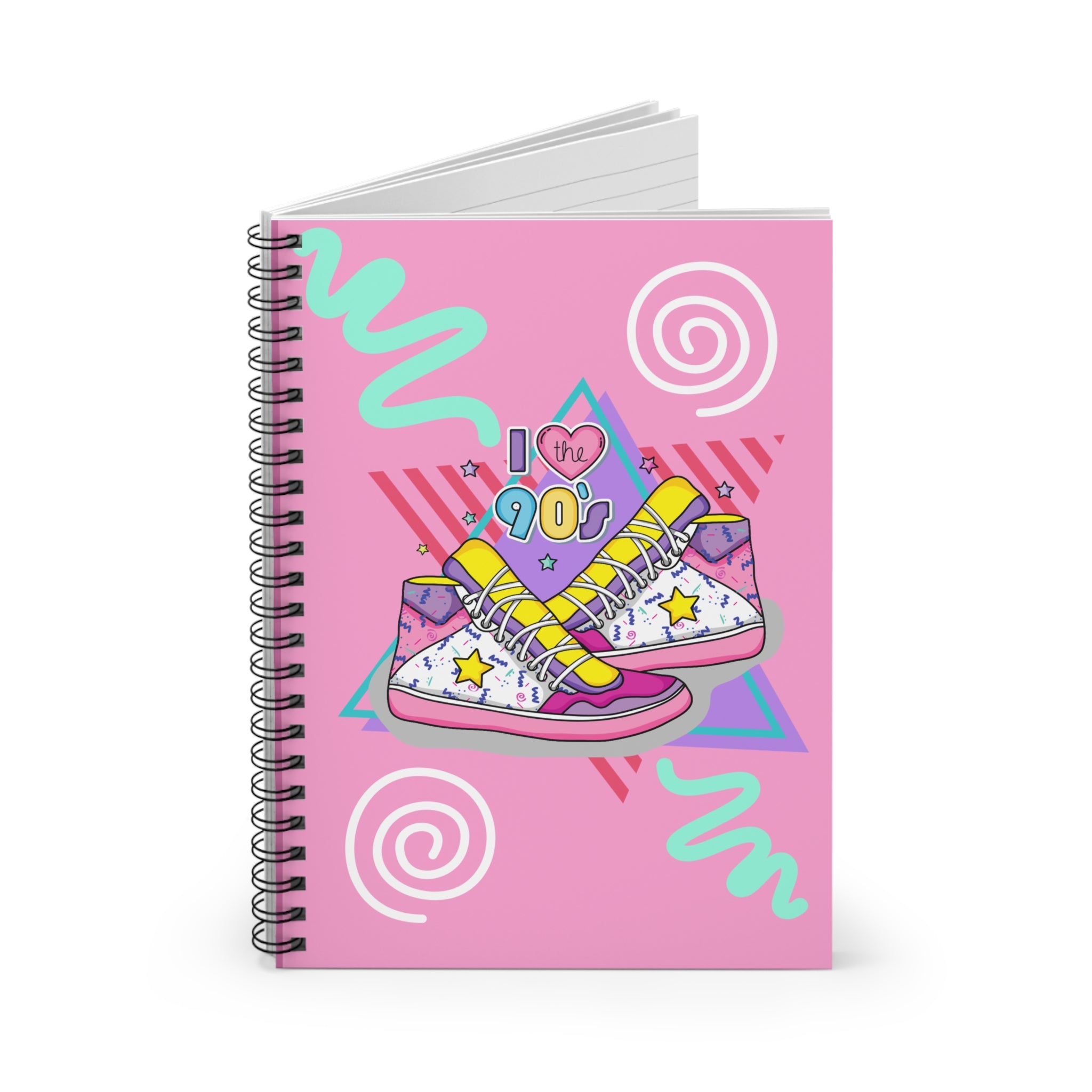 💕👟 I Heart the 90s Shoes & Hearts Spiral Journal 🌈✨