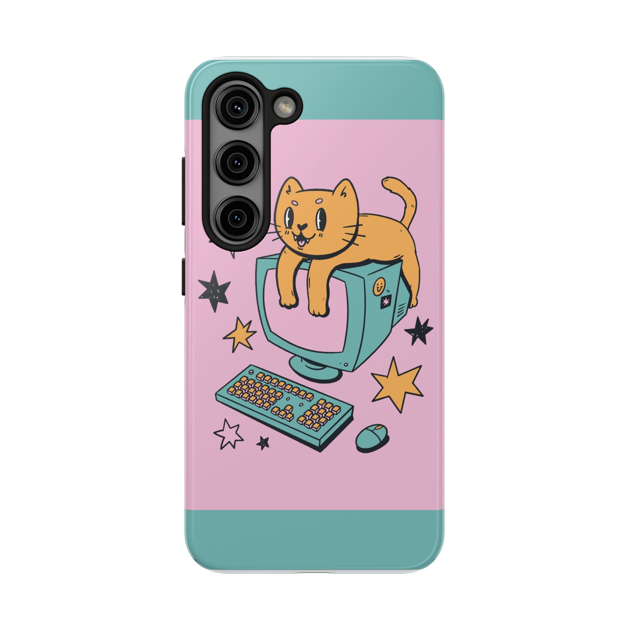 90s Cat and Computer Phone Case 🐱💾