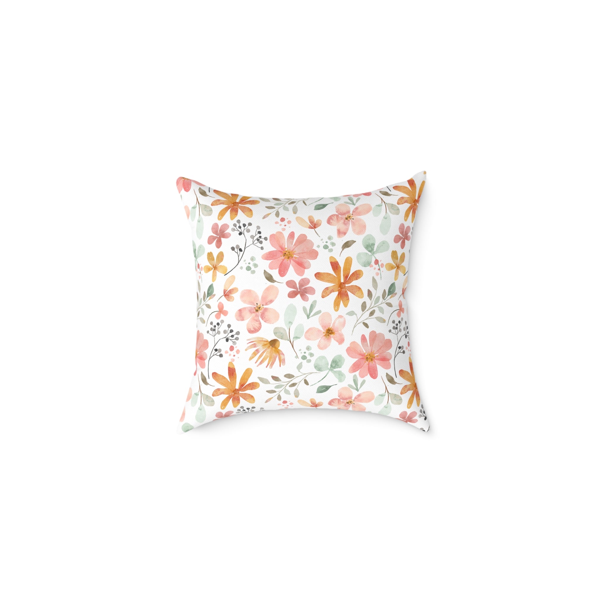 Time Hopping 50s Floral Canvas Pillow, Decorative Throw Pillow, Cozy Home Decor