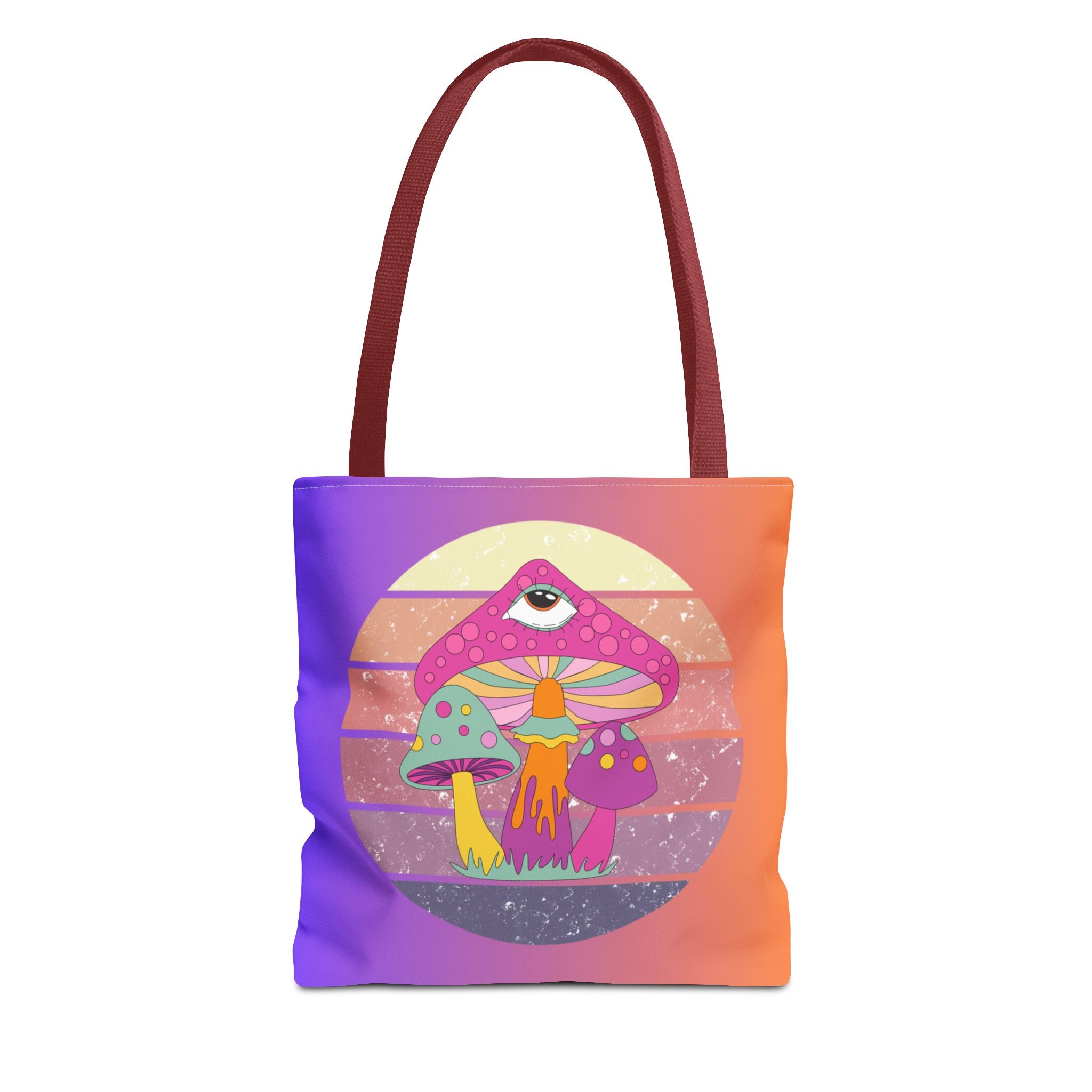 🍄🎶 70s Trippy Mushroom Synthwave Tote Bag 🌈✨