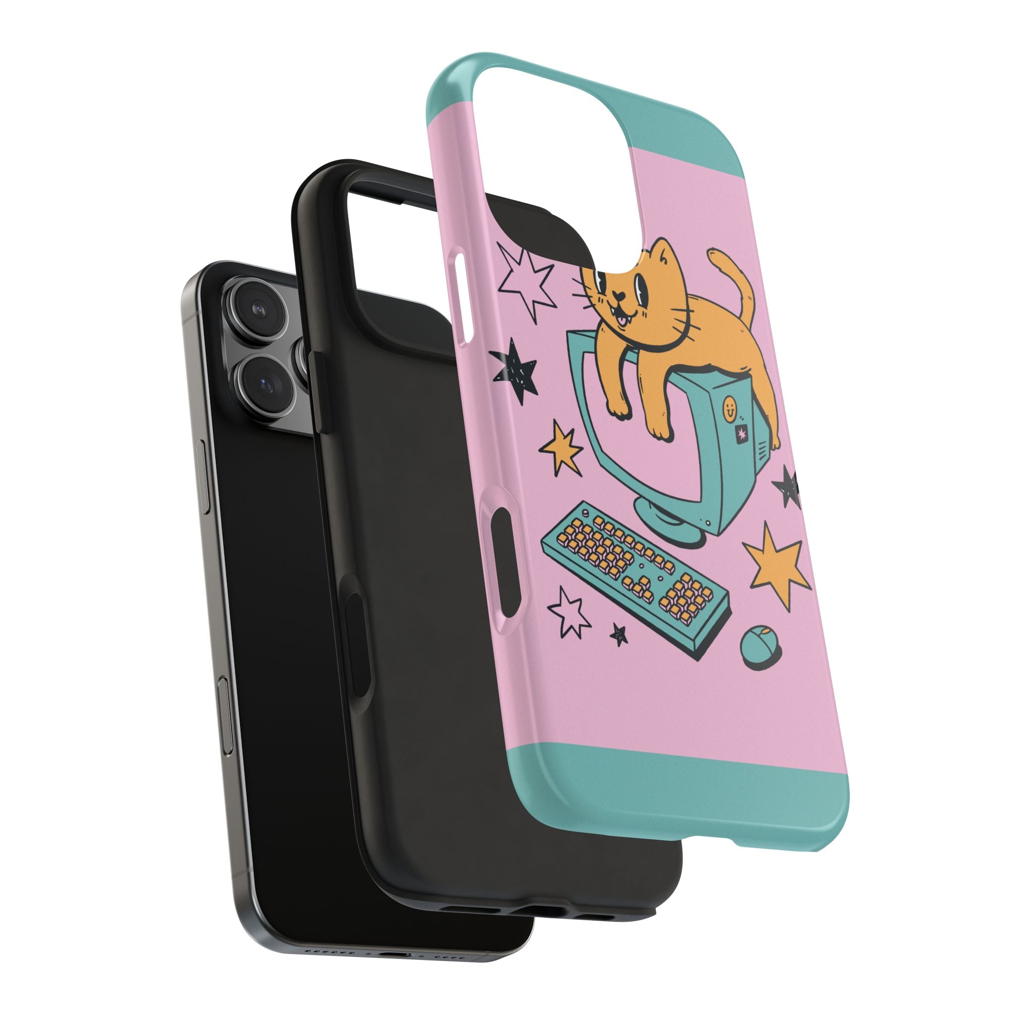 90s Cat and Computer Phone Case 🐱💾