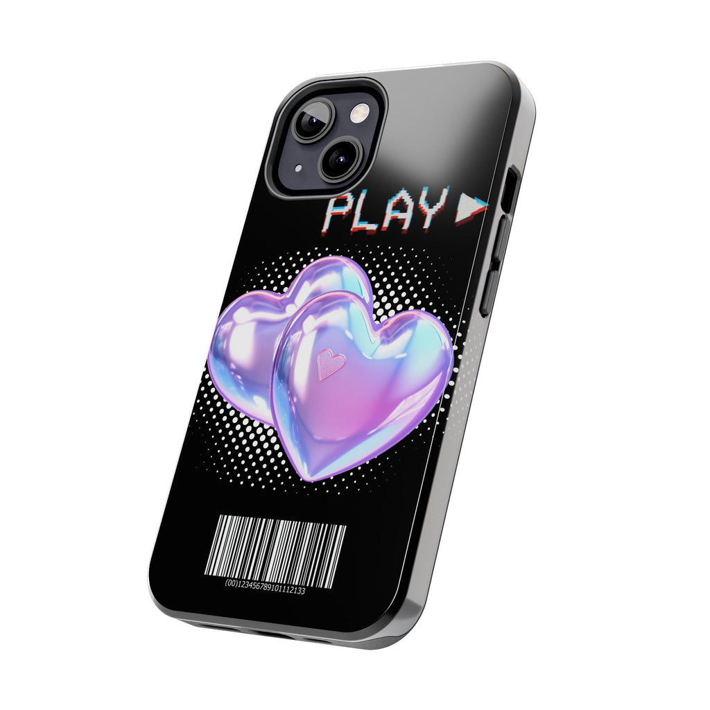 Y2K Black Play Barcode Phone Case 📱🖤