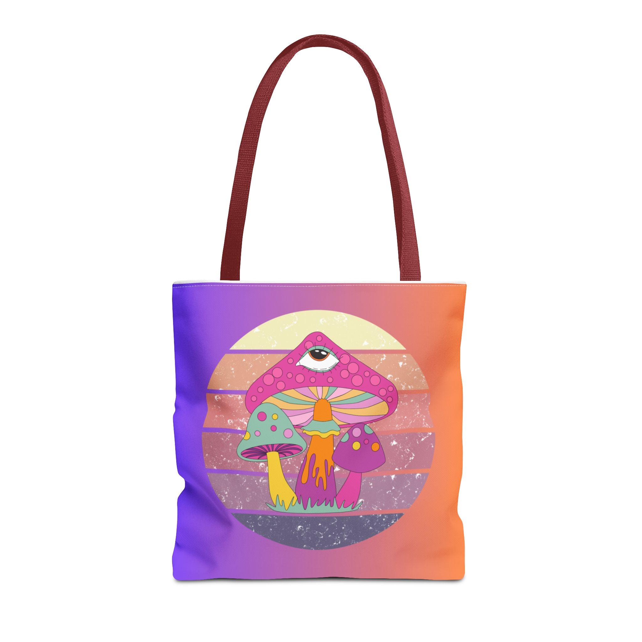 🍄🎶 70s Trippy Mushroom Synthwave Tote Bag 🌈✨