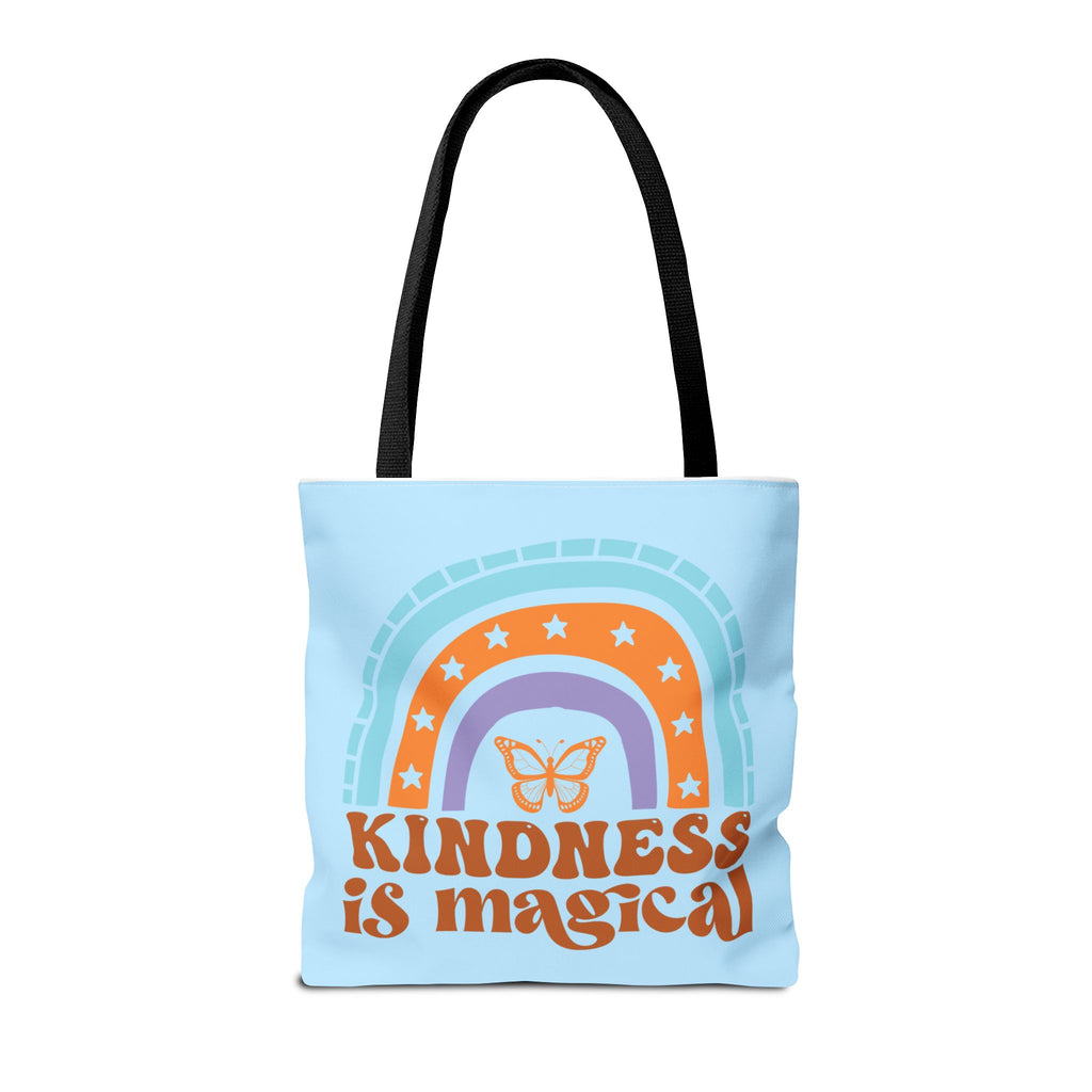 🌸 60s “Do All Things With Kindness” Retro Tote Bag – Baby Blue