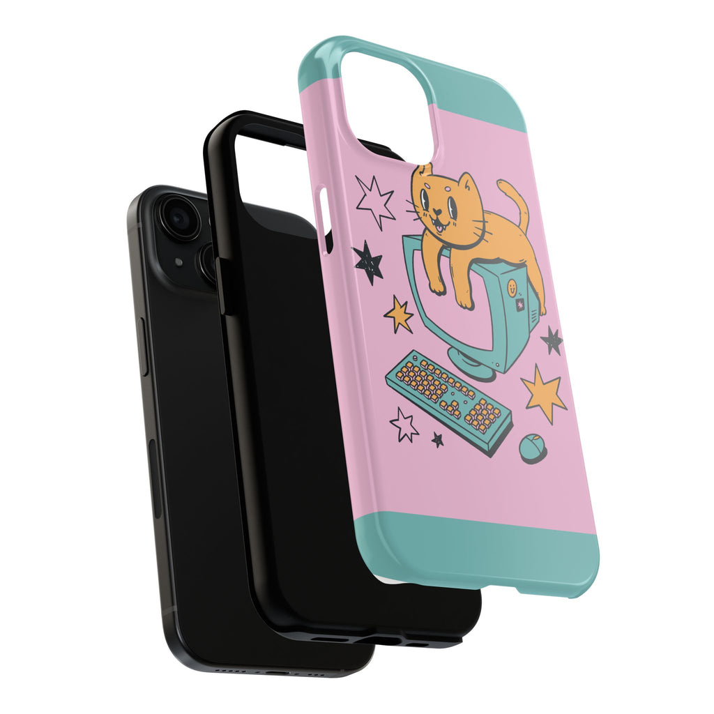 90s Cat and Computer Phone Case 🐱💾