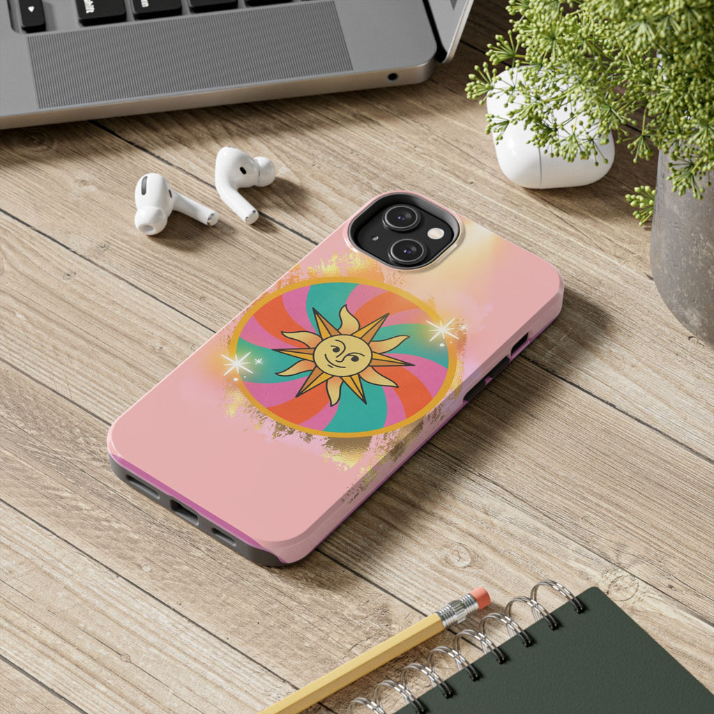 70s Sunshine Tarot Gold Mystical Phone Case 🔮☀️📱