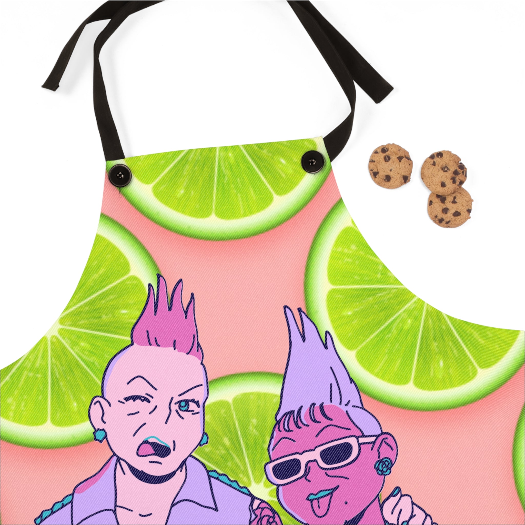 80s Punk Rock Cooking Apron 🍋👩‍🍳