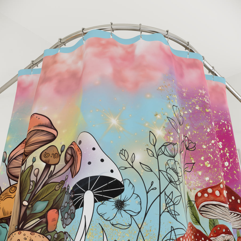 🍄🌤️ 70s Mushroom Afternoon Shower Curtain 🌼✨