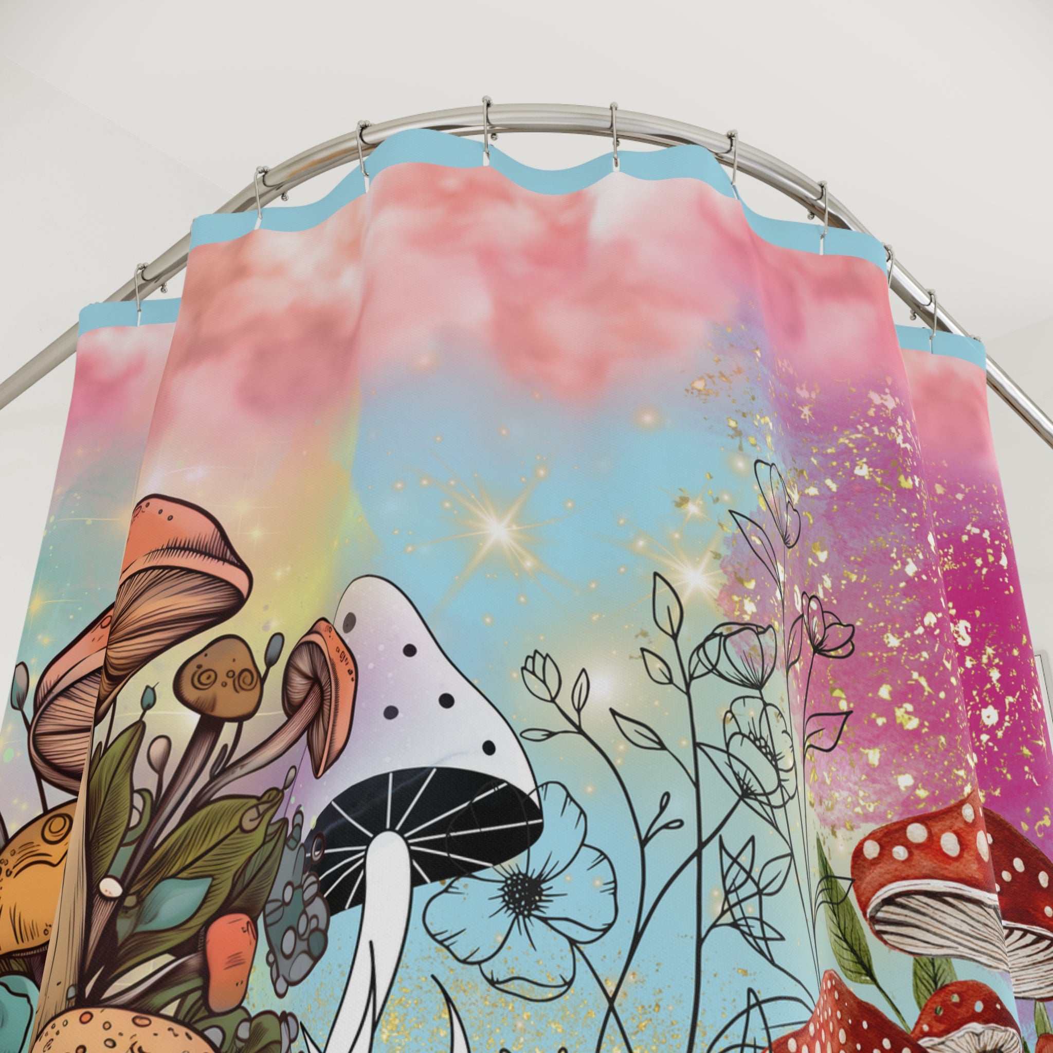 🍄🌤️ 70s Mushroom Afternoon Shower Curtain 🌼✨