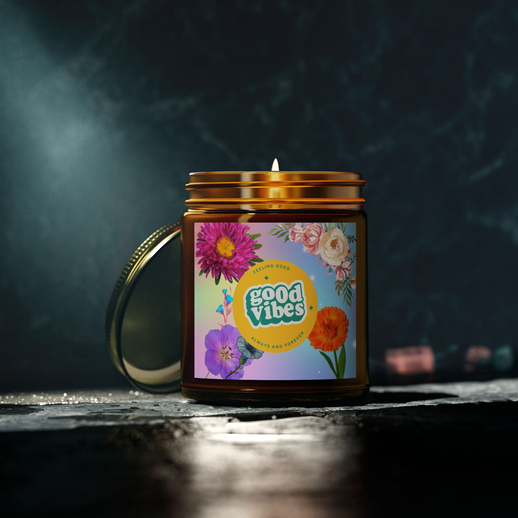 🌸 Good Vibes Floral Candle
