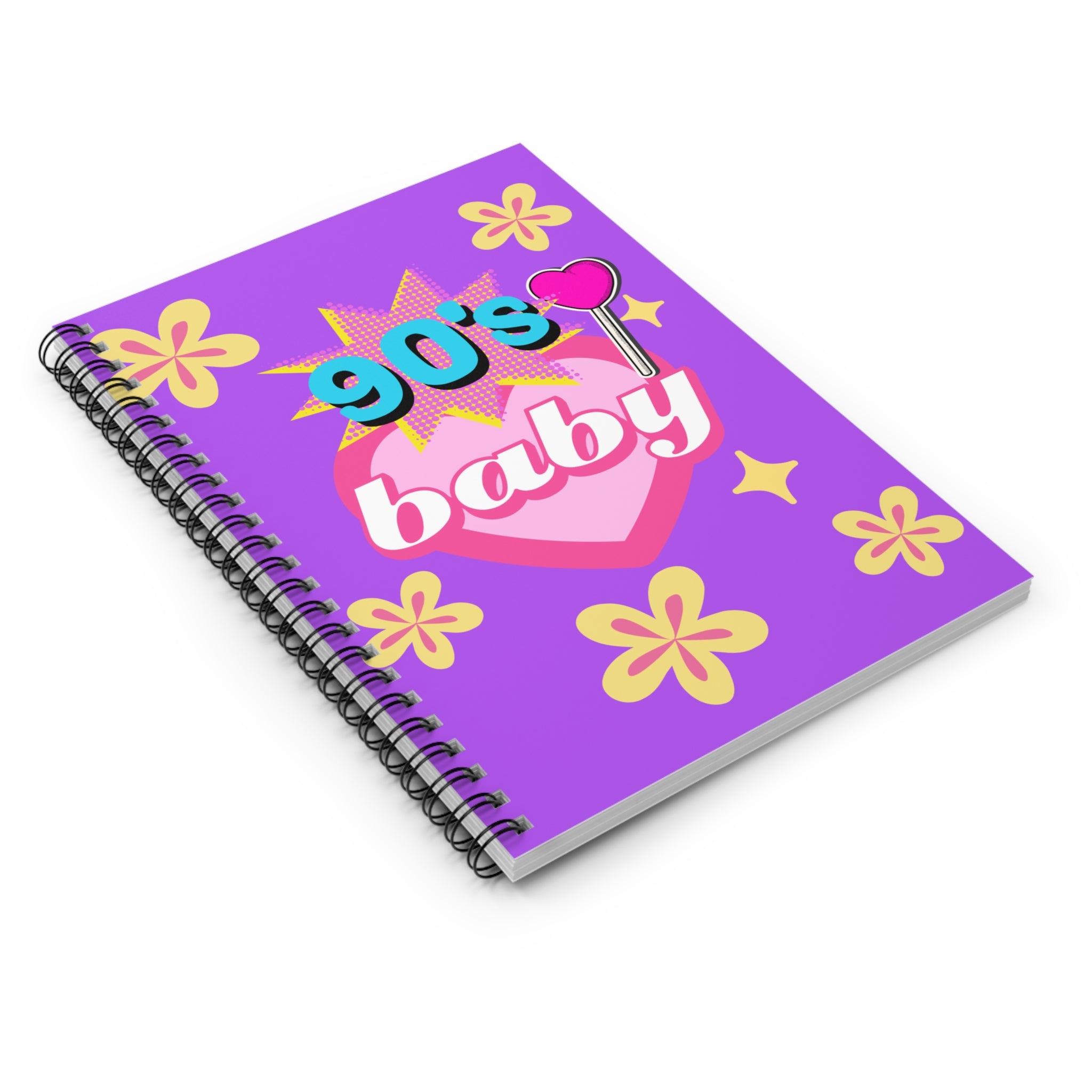 💜🍭 90s Baby Heart Flowers Lollipop Journal 🌸✨