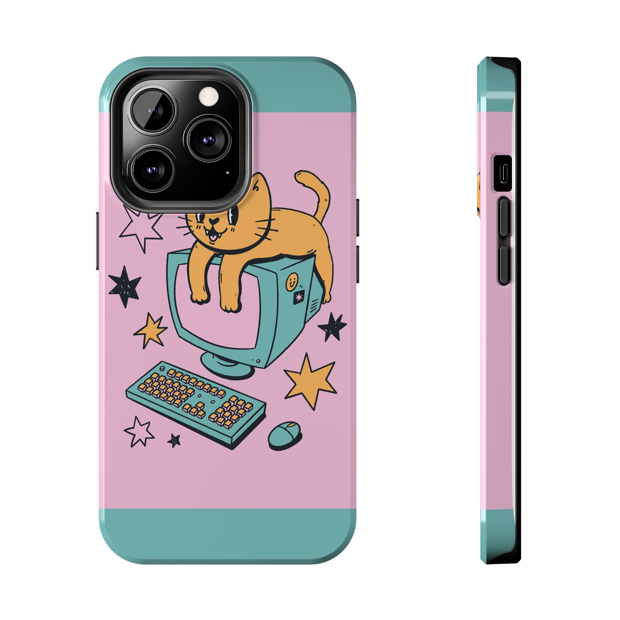 90s Cat and Computer Phone Case 🐱💾