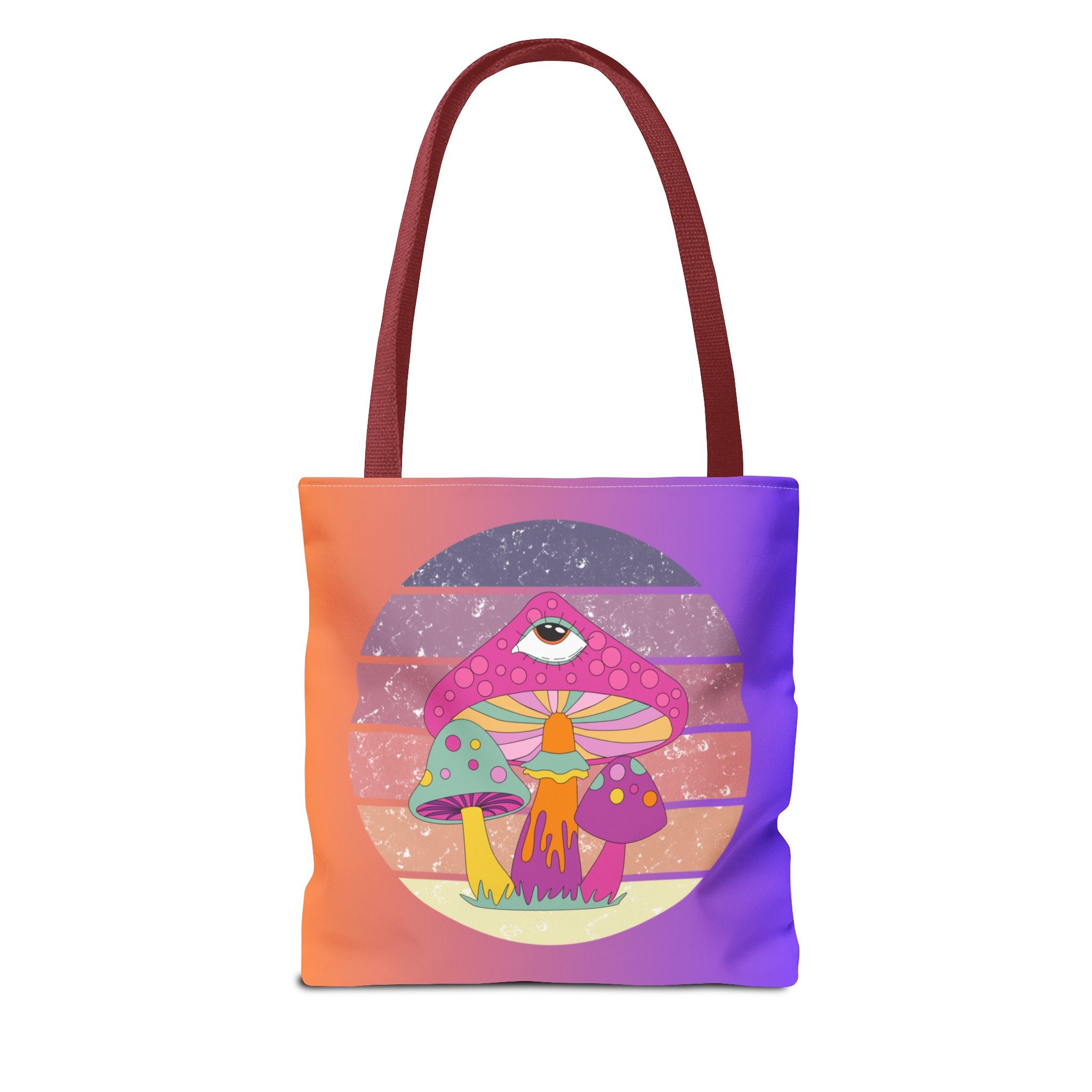 🍄🎶 70s Trippy Mushroom Synthwave Tote Bag 🌈✨