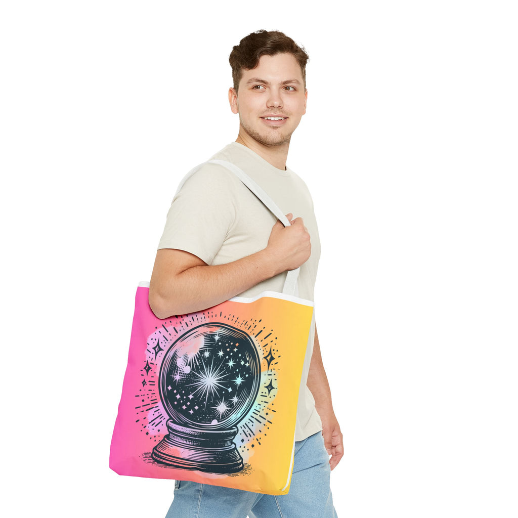 🔮✨ 70s Crystal Ball Mystical Tote Bag 🌼🌙