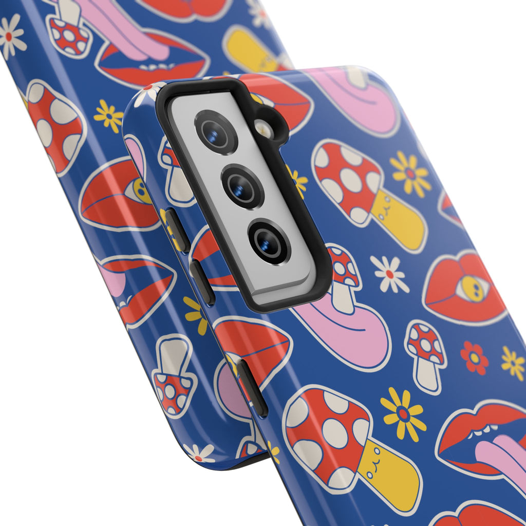 70s Lips Mushrooms Flower Power Phone Case 🌼💋🍄