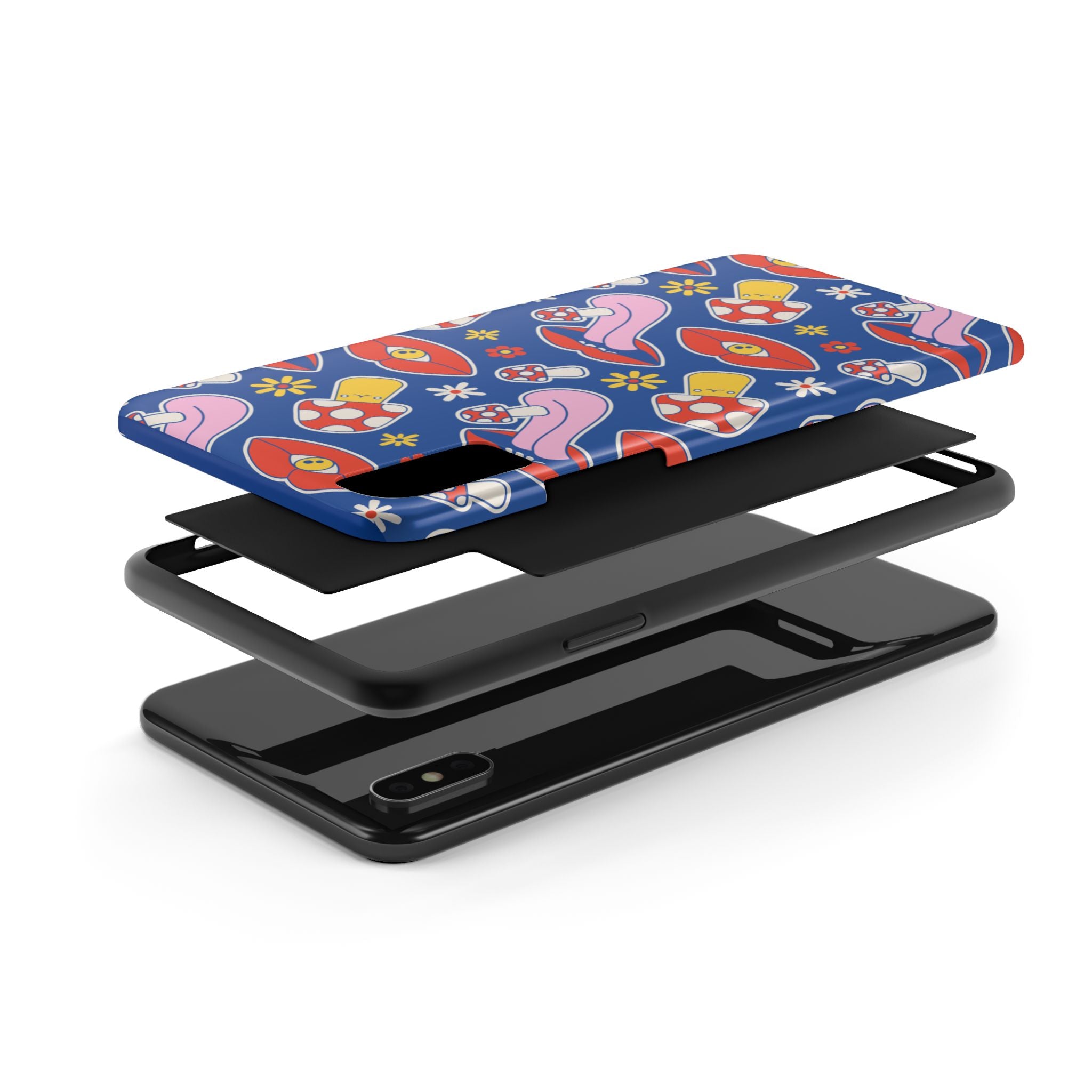 70s Lips Mushrooms Flower Power Phone Case 🌼💋🍄