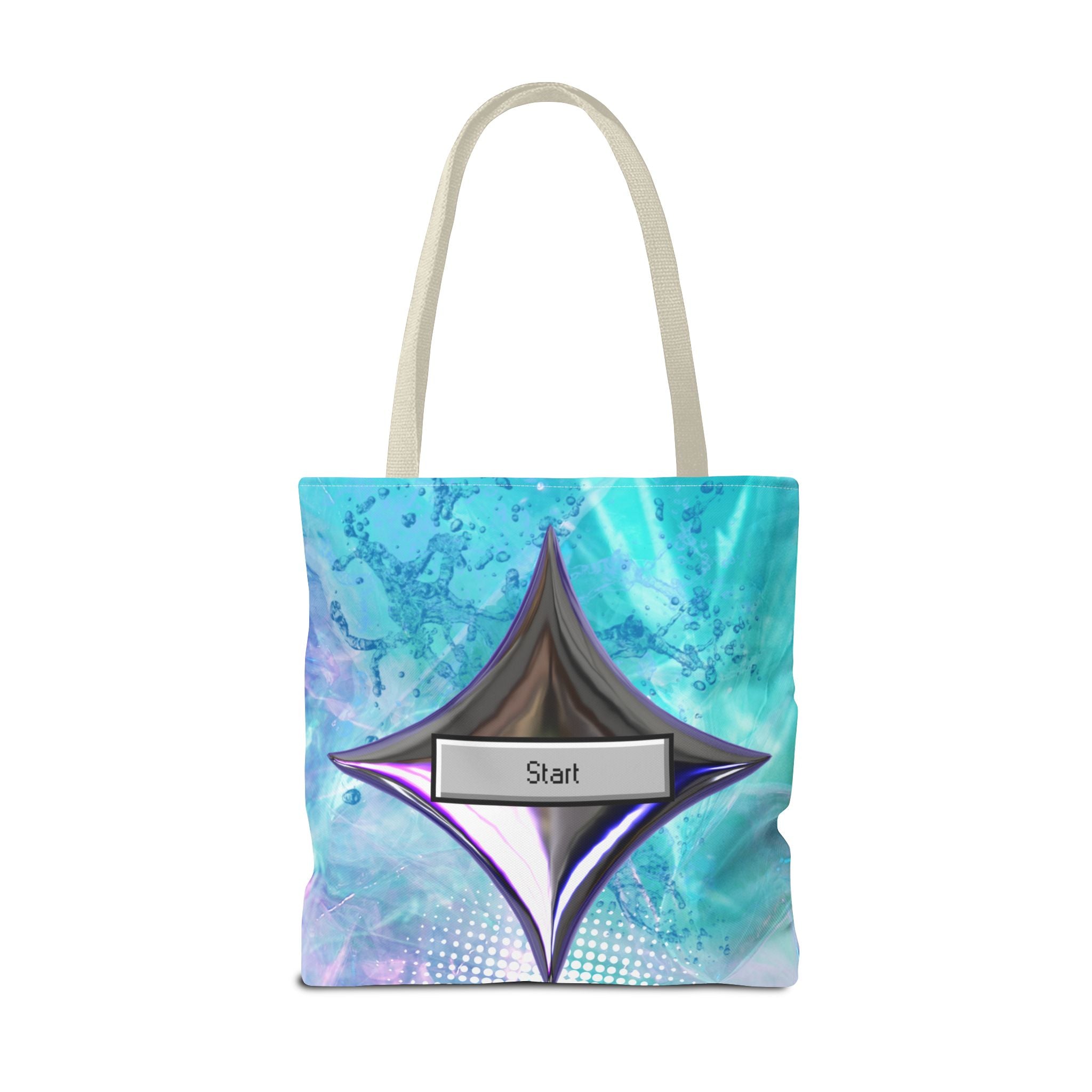 🪐💻 Y2K Saturn Start Button Tote Bag ✨🌈