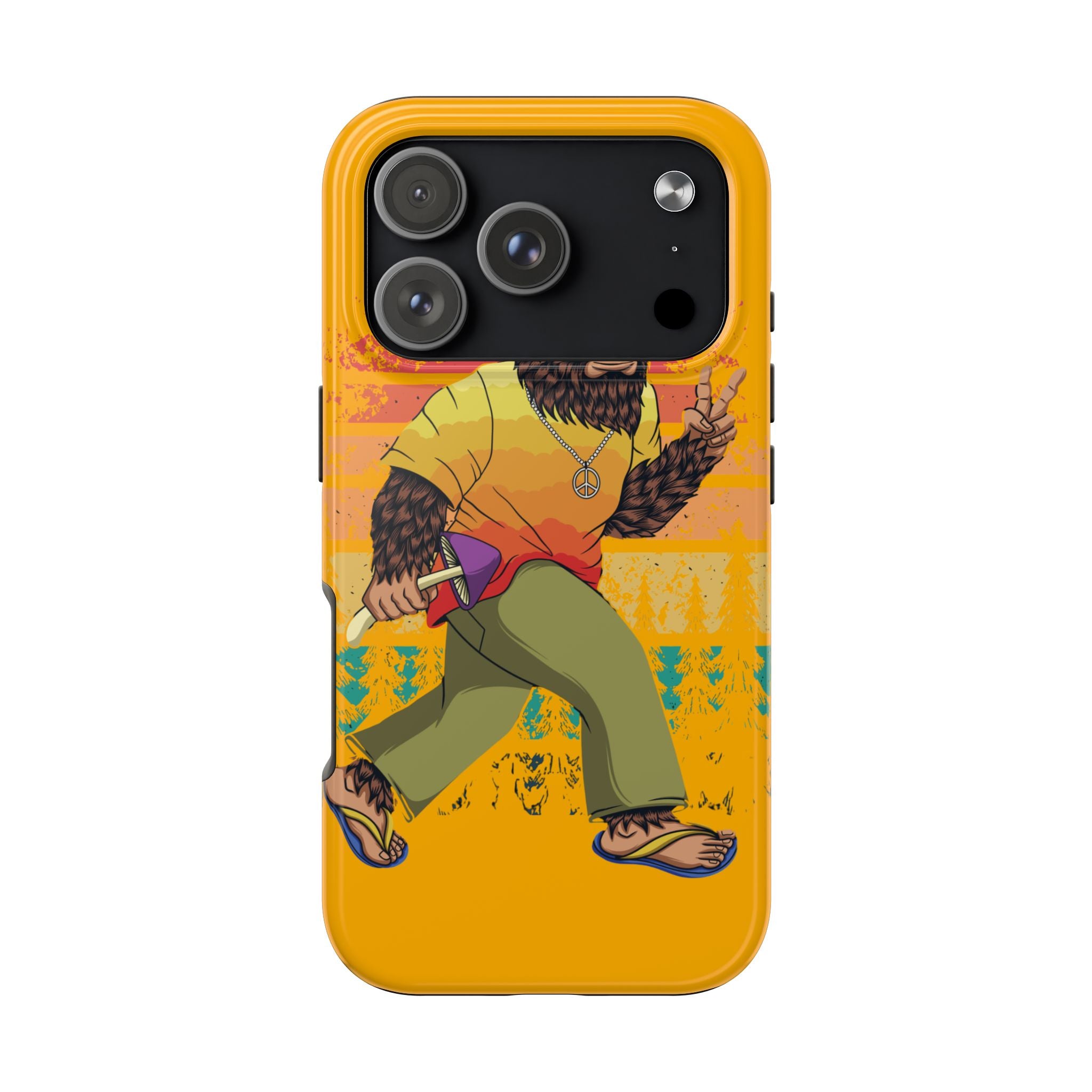 70s Bigfoot Mushroom Hunting Peace Phone Case 🍄✌️