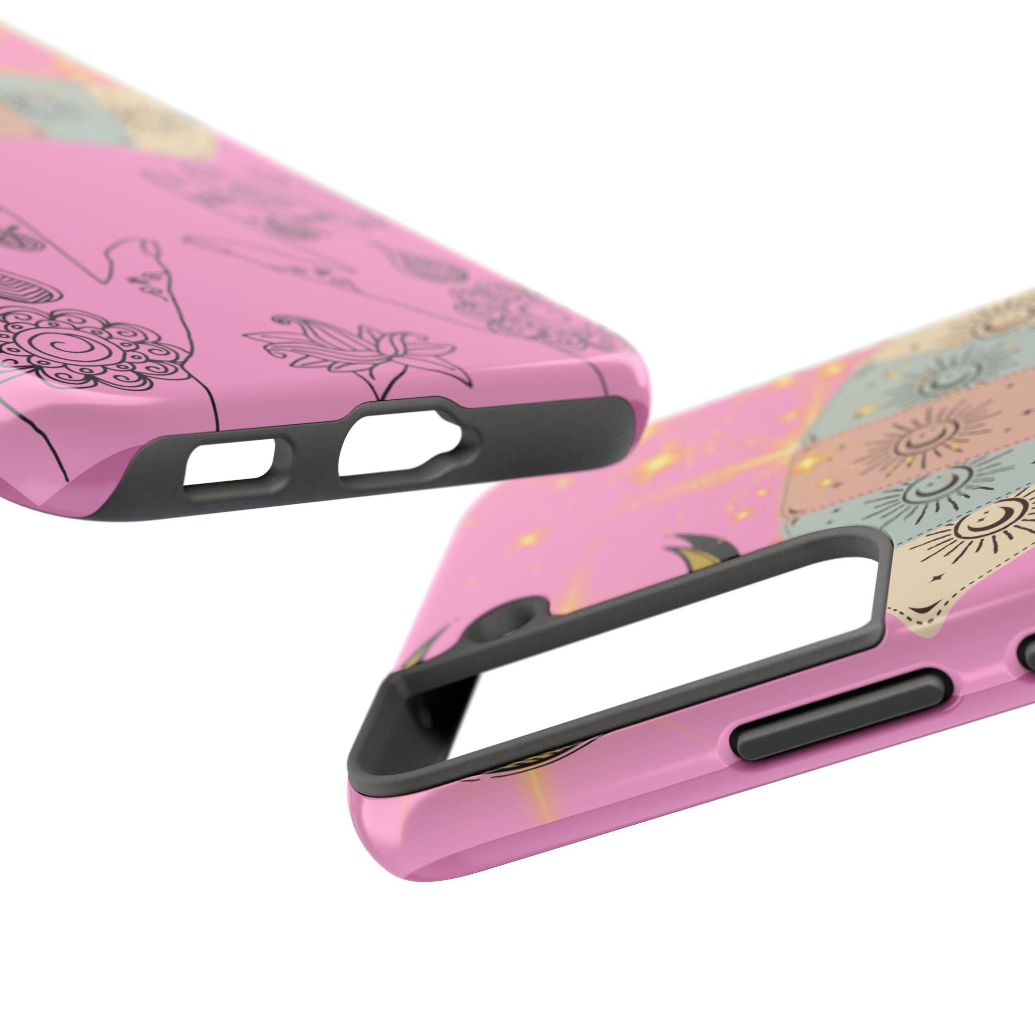 60s–70s Mystical Tarot Henna Hands Phone Case 🔮📱