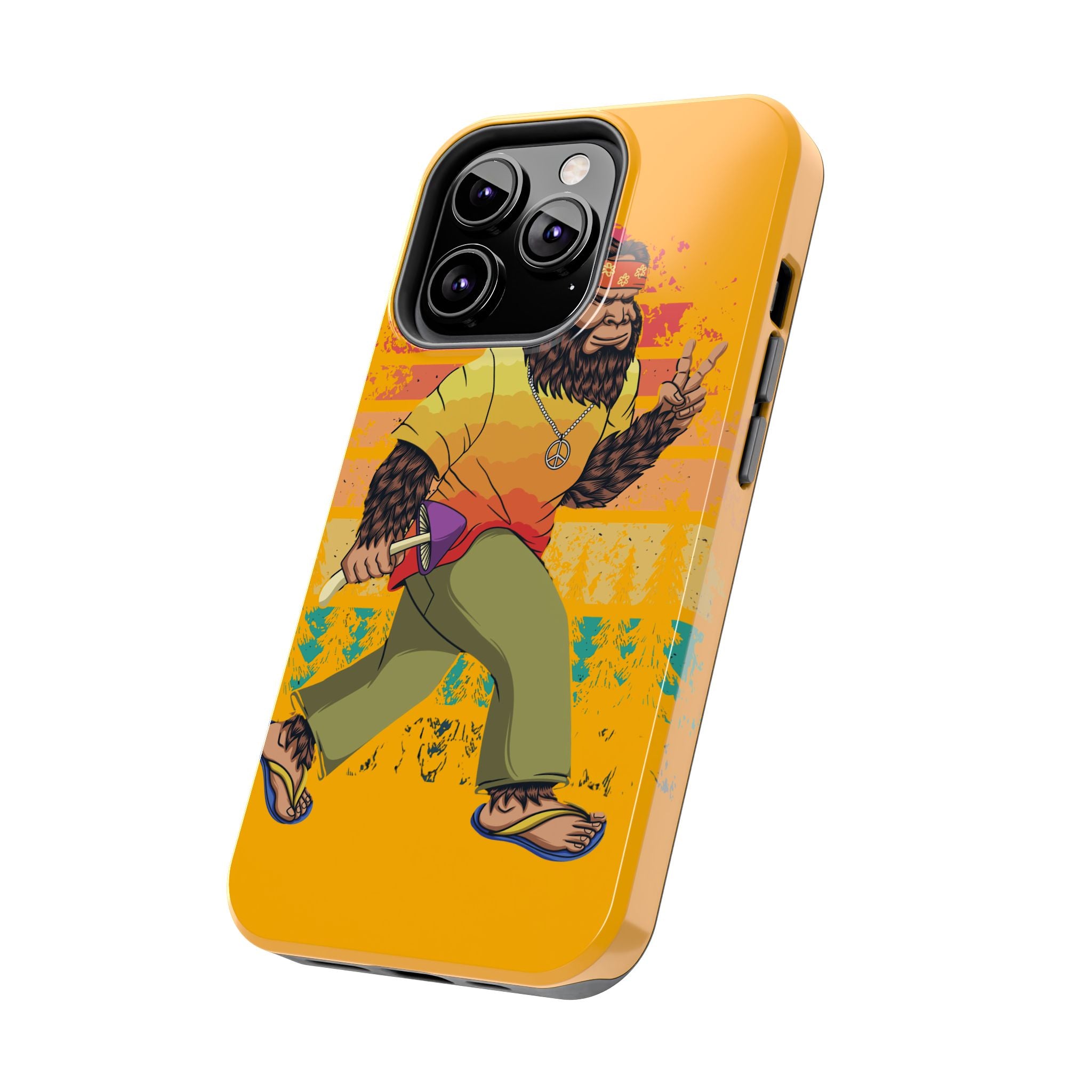 70s Bigfoot Mushroom Hunting Peace Phone Case 🍄✌️