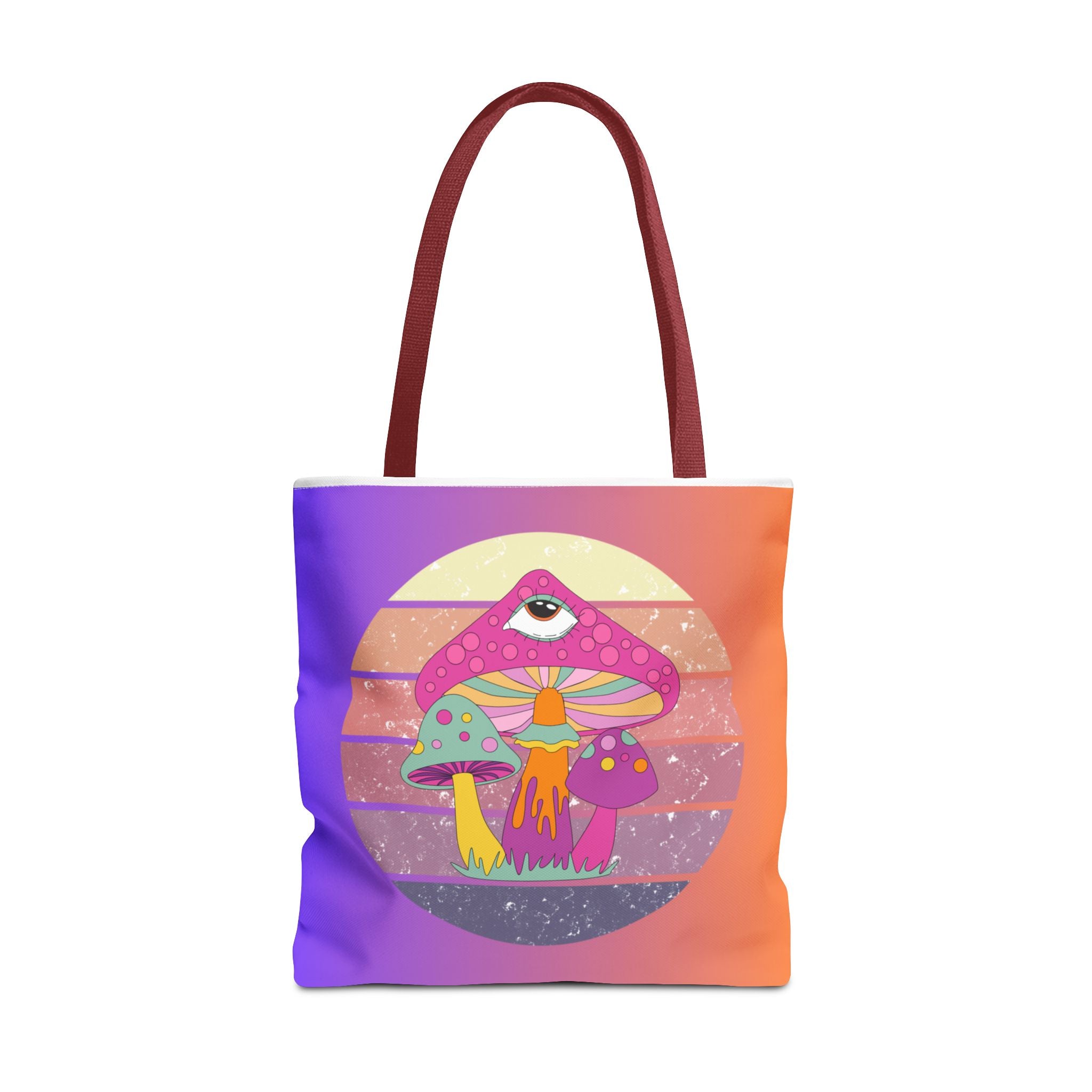 🍄🎶 70s Trippy Mushroom Synthwave Tote Bag 🌈✨