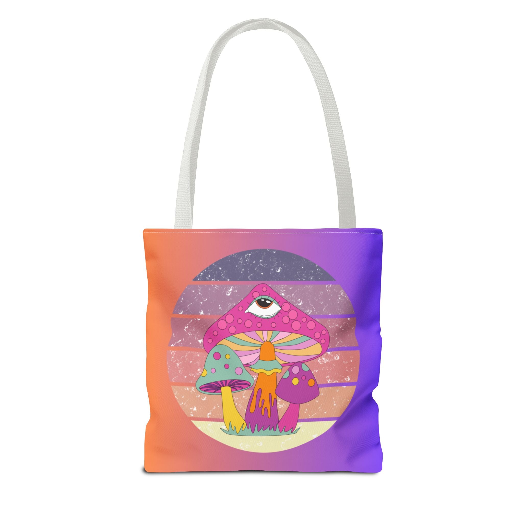 🍄🎶 70s Trippy Mushroom Synthwave Tote Bag 🌈✨