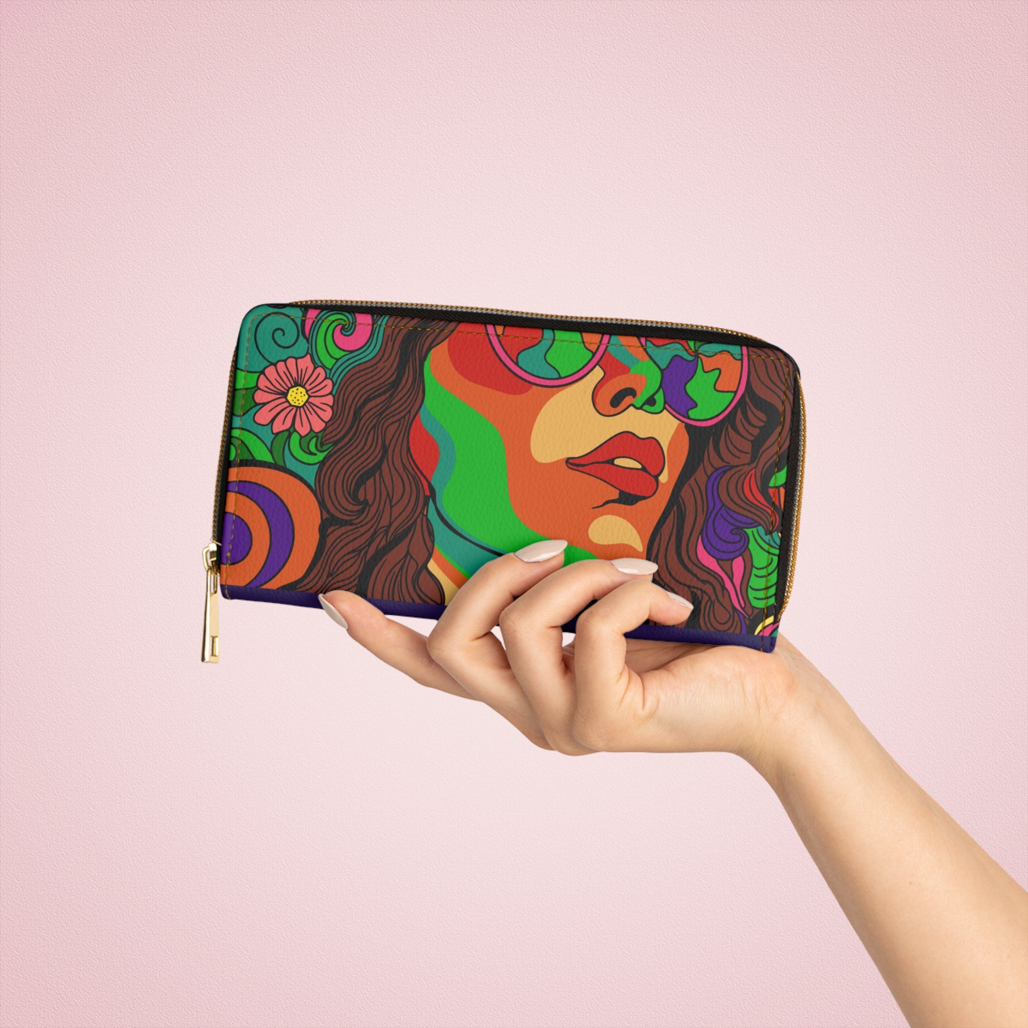 70s Trippy Hippie Woman Wallet ✌️🌸🌈