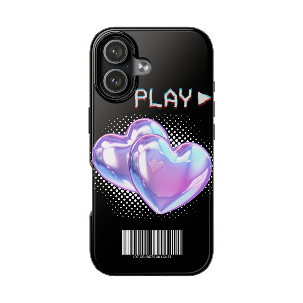 Y2K Black Play Barcode Phone Case 📱🖤
