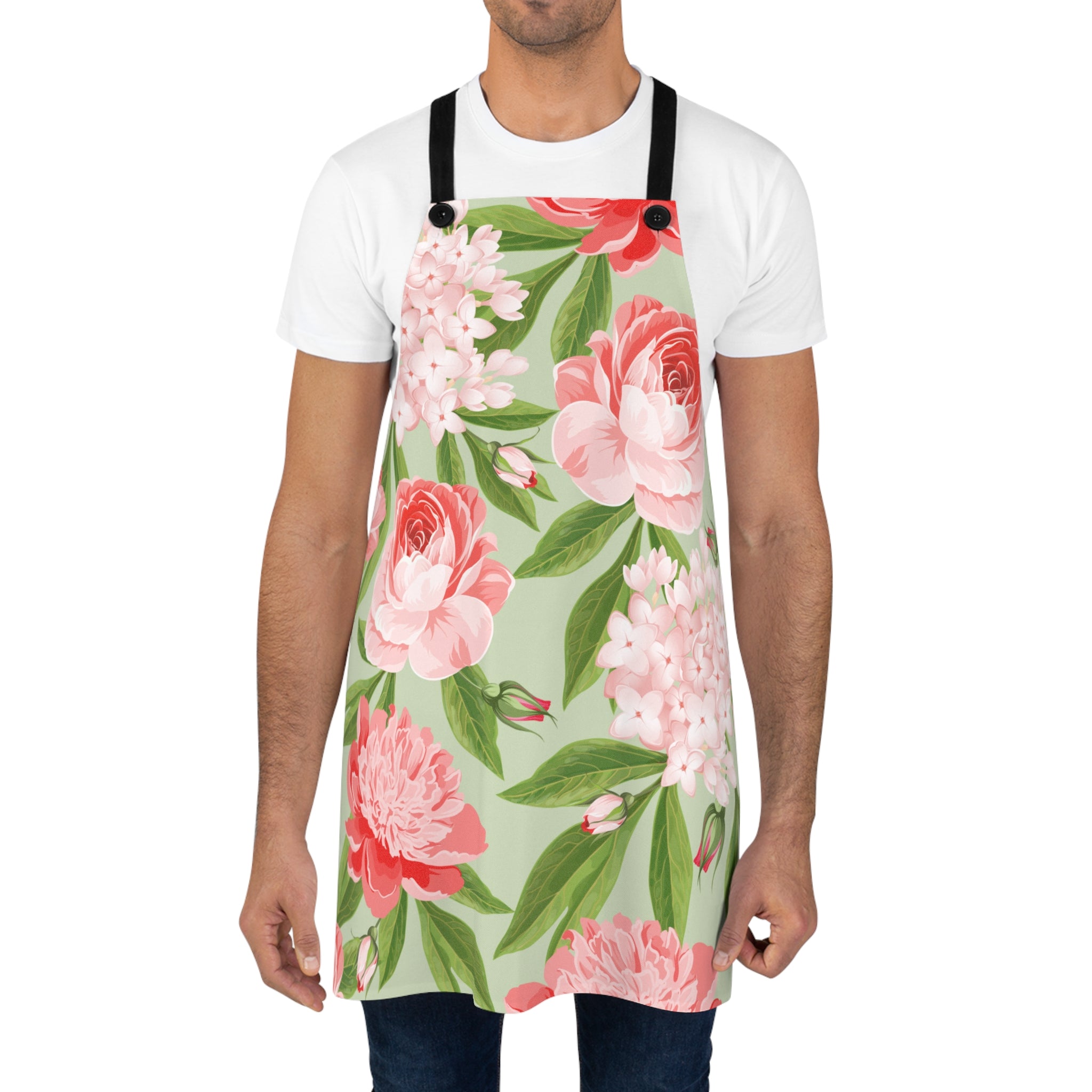 50s–60s Floral Botanical Cooking Apron 🌸🌿👩‍🍳