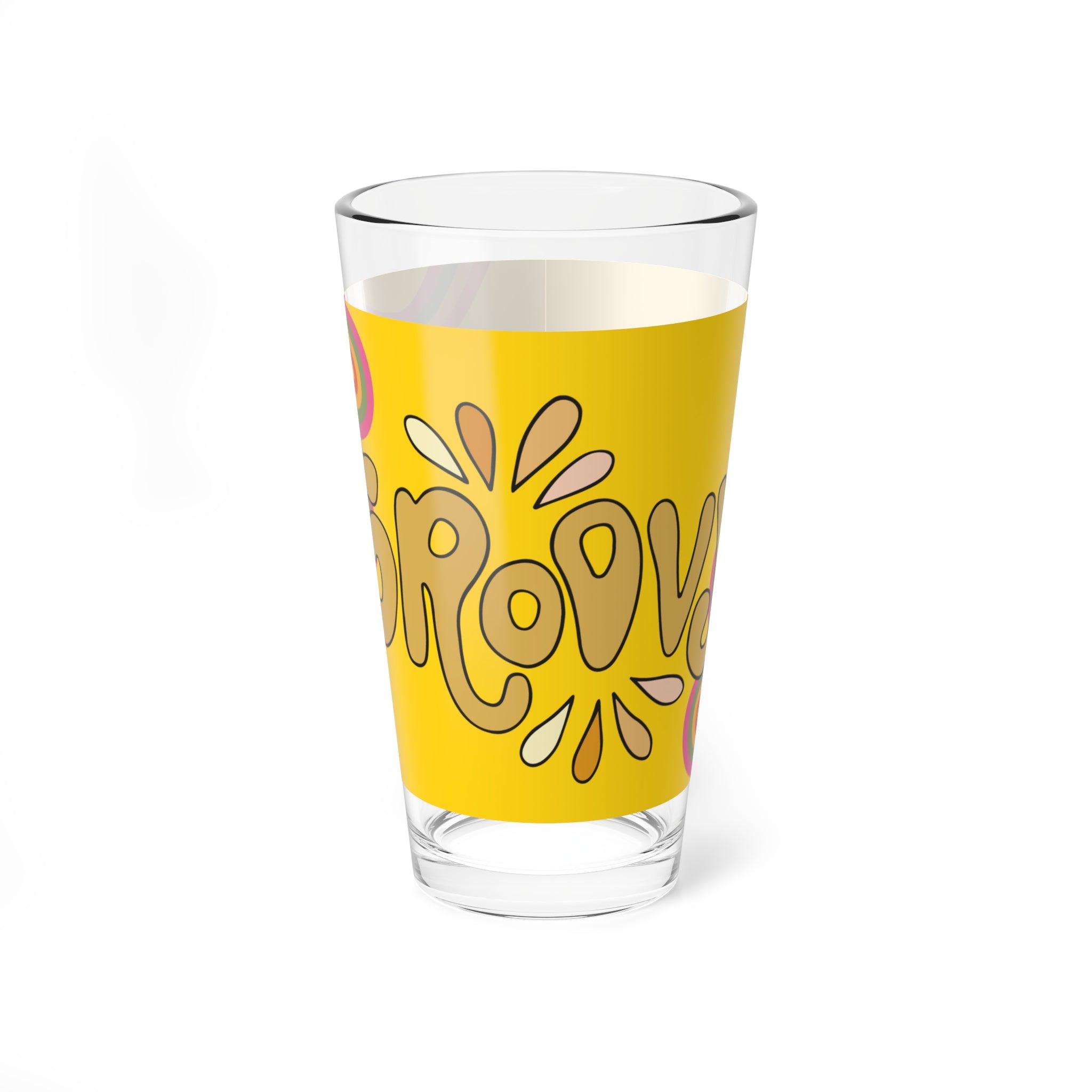 🌈 70s Rainbow Groovy Text Glass