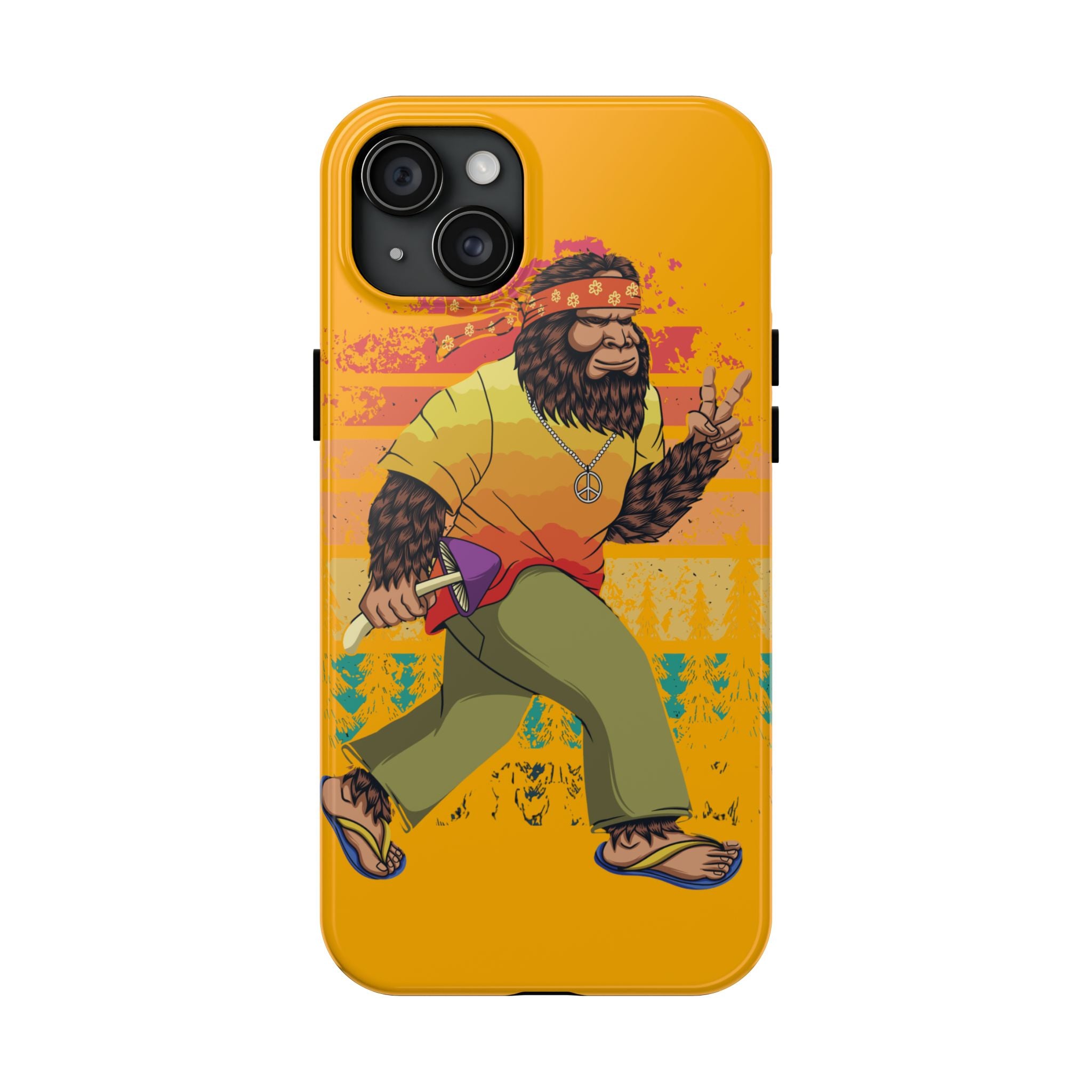 70s Bigfoot Mushroom Hunting Peace Phone Case 🍄✌️