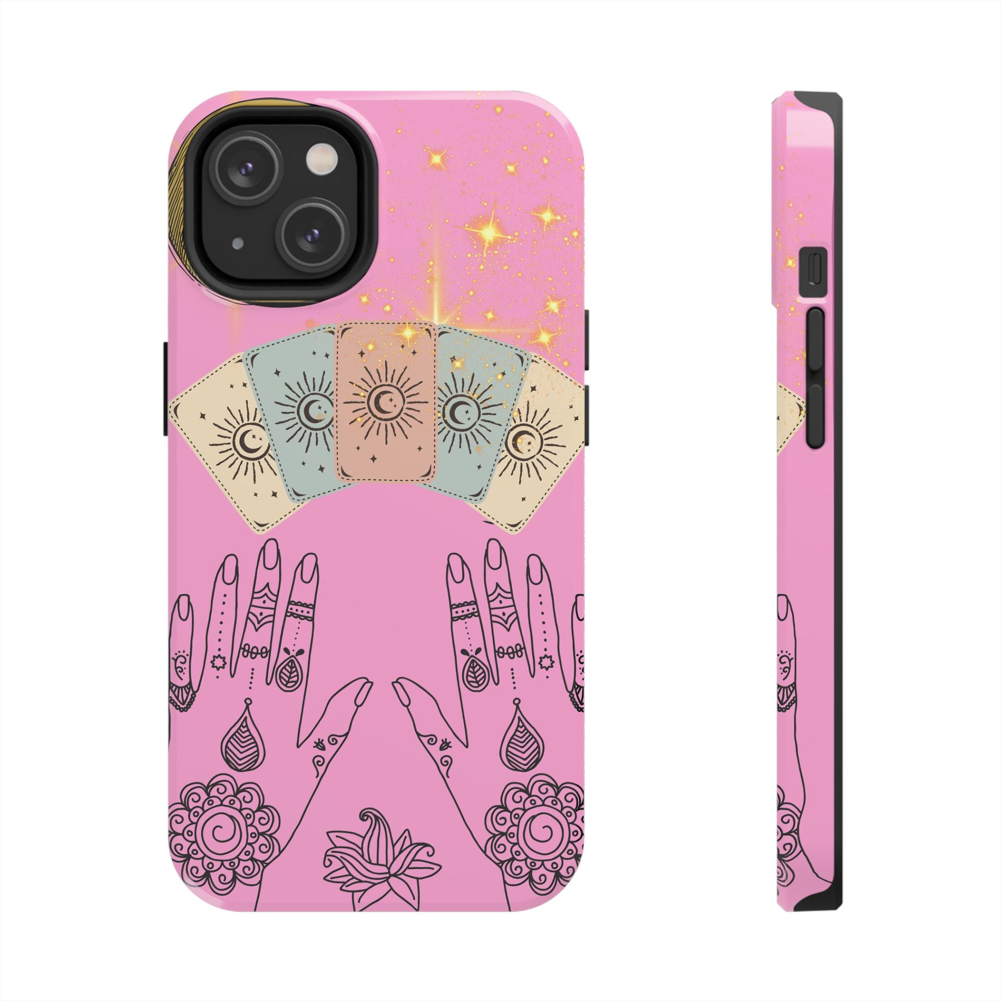 60s–70s Mystical Tarot Henna Hands Phone Case 🔮📱