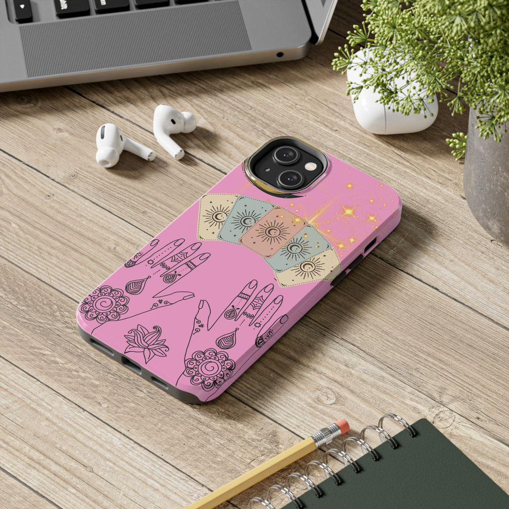 60s–70s Mystical Tarot Henna Hands Phone Case 🔮📱