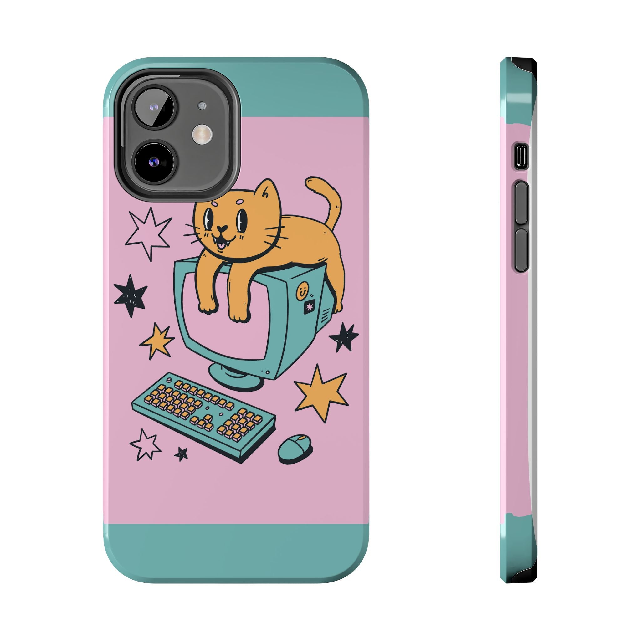 90s Cat and Computer Phone Case 🐱💾