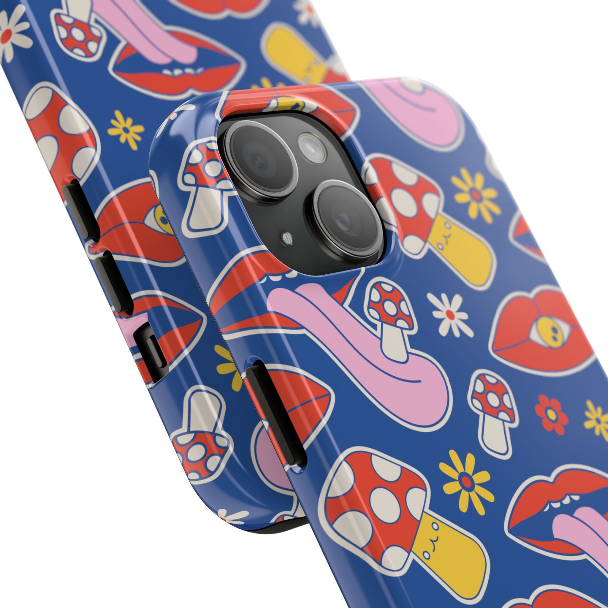 70s Lips Mushrooms Flower Power Phone Case 🌼💋🍄