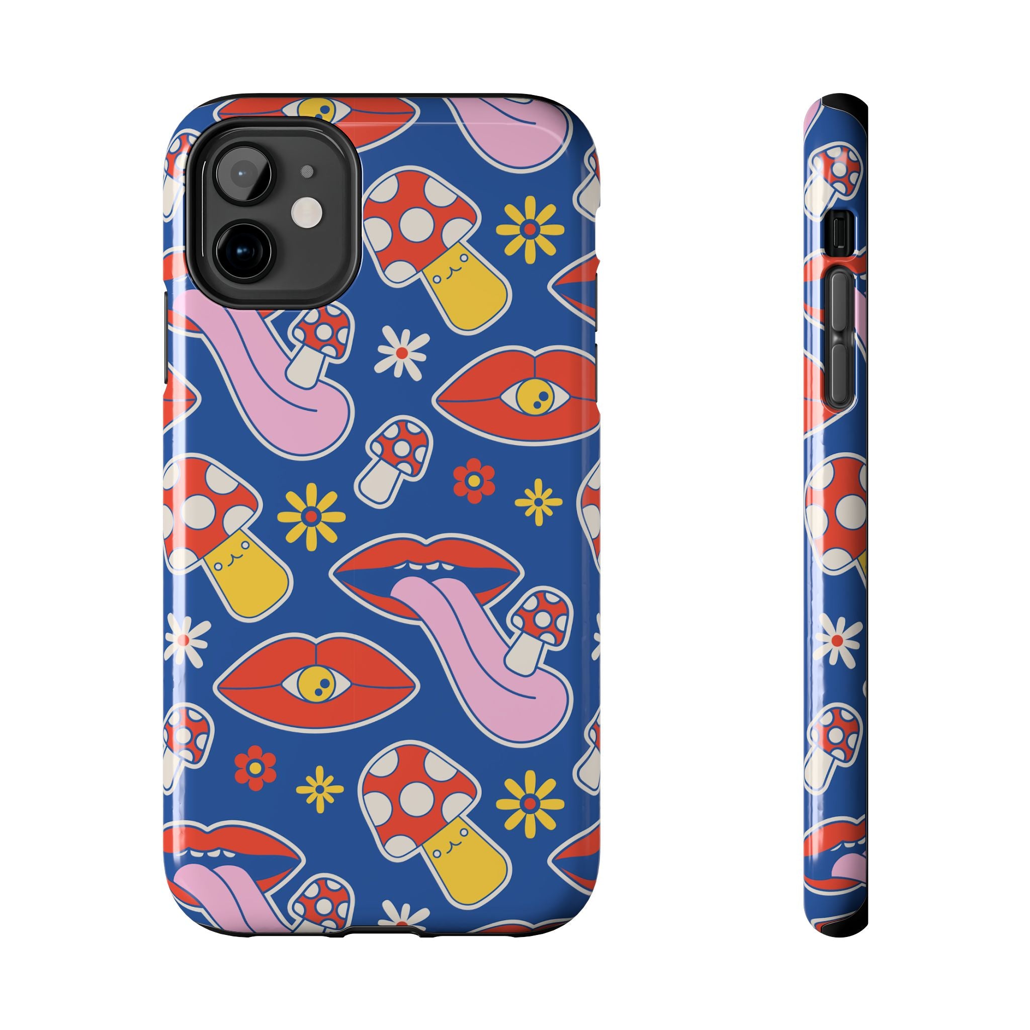 70s Lips Mushrooms Flower Power Phone Case 🌼💋🍄