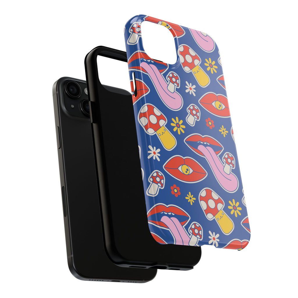 70s Lips Mushrooms Flower Power Phone Case 🌼💋🍄